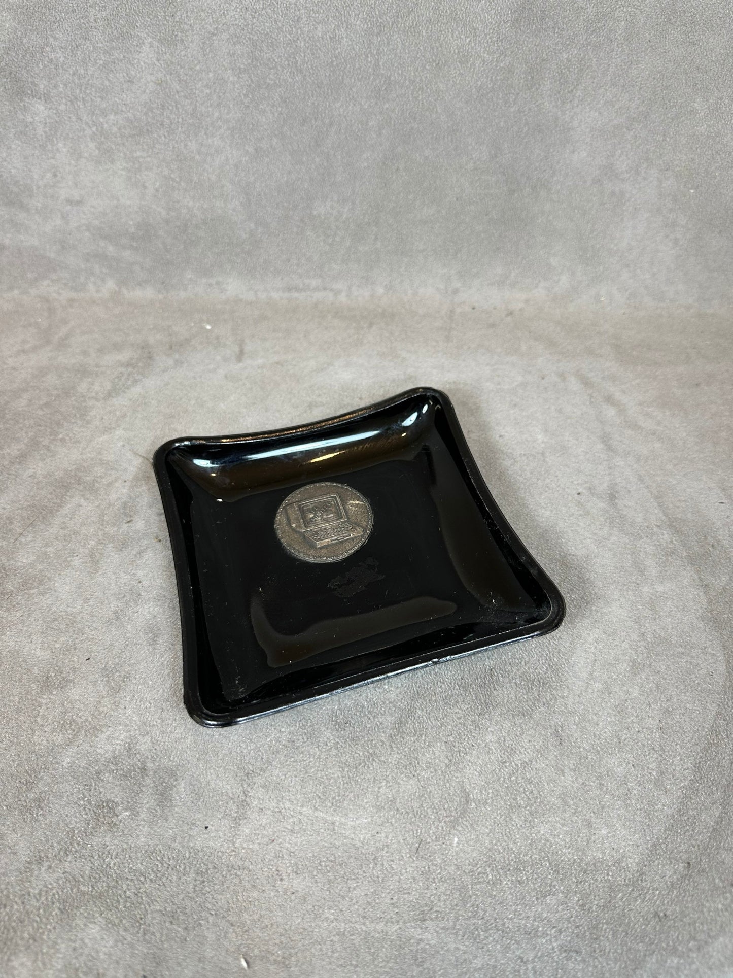 Glass Ashtray, Le Minitel, Made in France, Vintage 1980