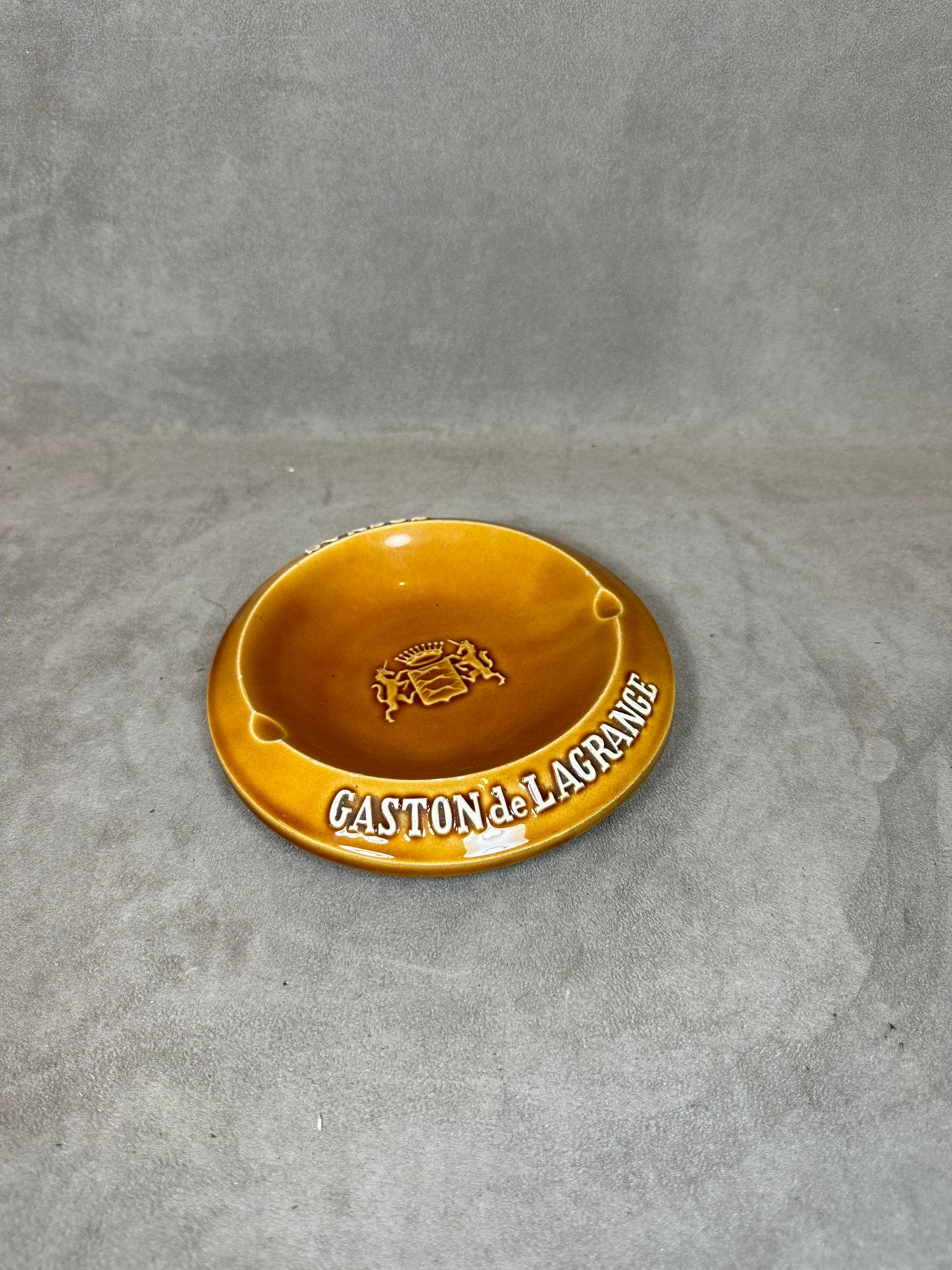 Werbeaschenbecher aus Kunststeingut, Cognac Gaston de Lagrange, Proceram Aubagne en Provence, Made in France, Vintage 1970