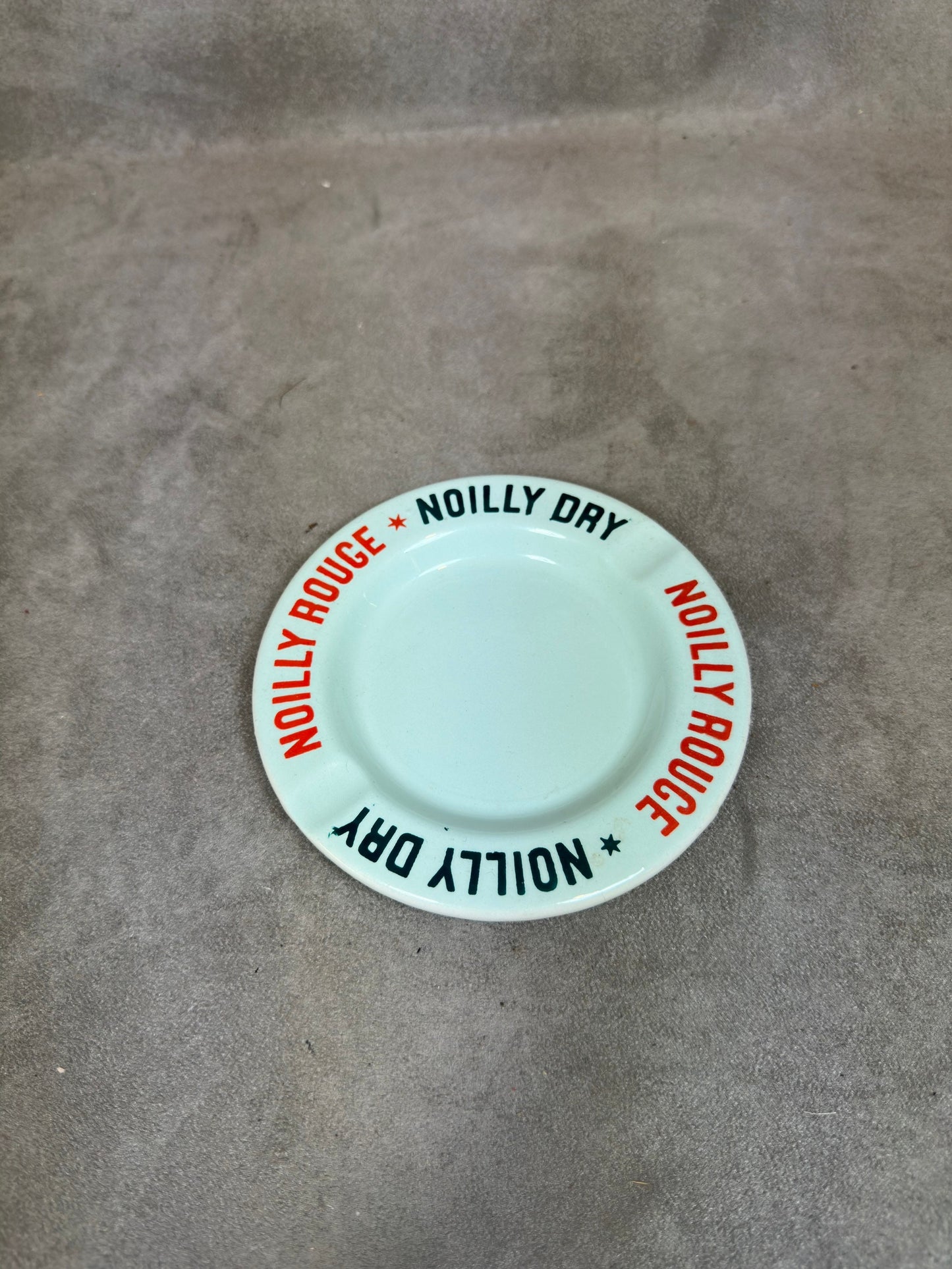 Vintage Noilly Dry Noilly Rouge ashtray in blue earthenware Made in France