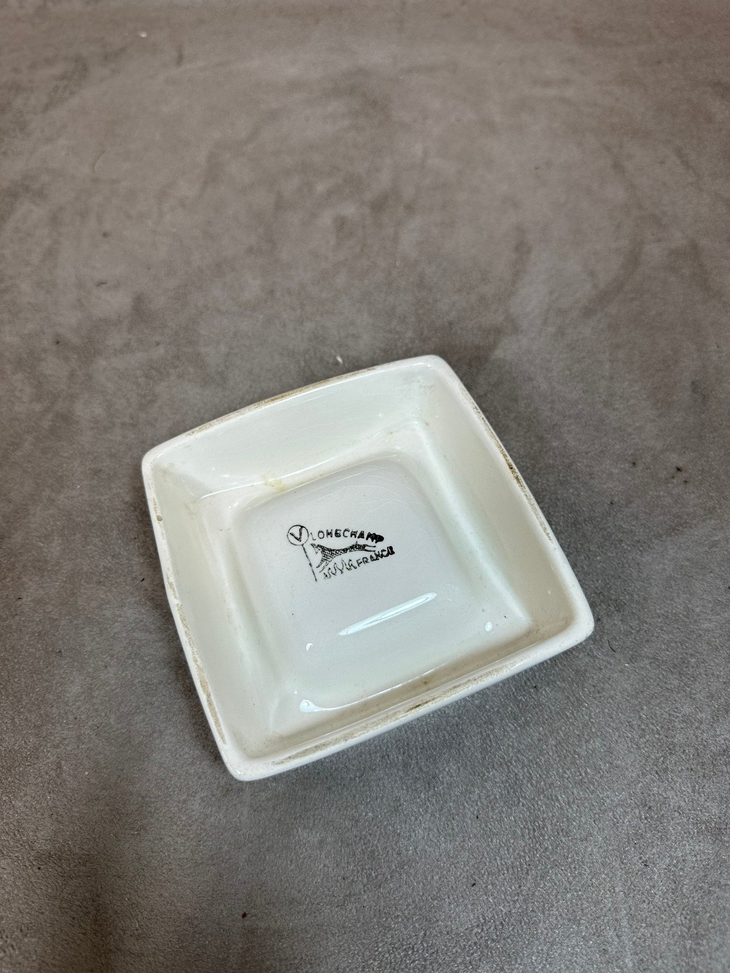 Longchamp Earthenware Advertising Ashtray, Ariel filters menthol cigarettes, Made in France, Vintage 1980