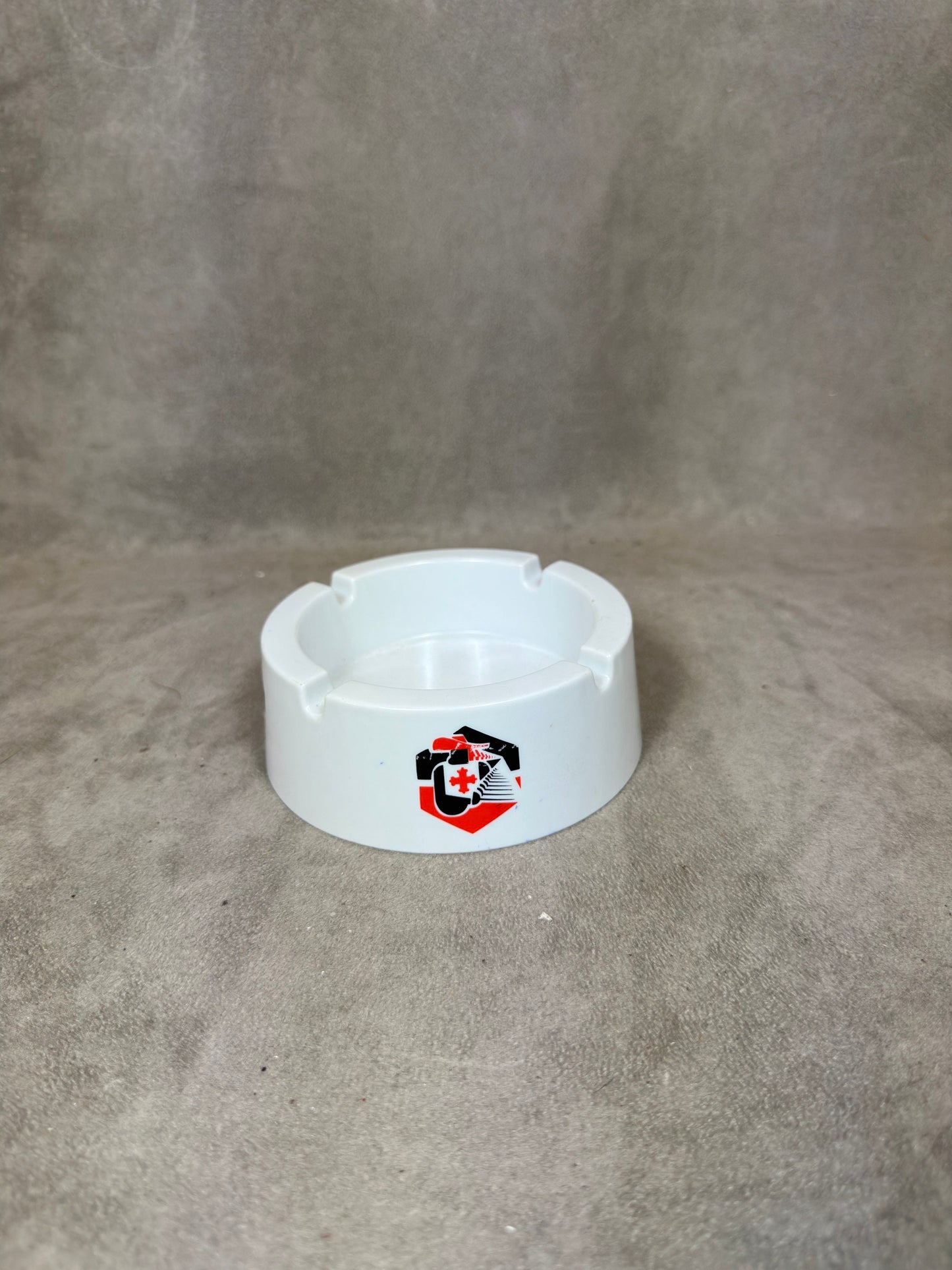 Plastic Advertising Ashtray by Design Bourbon, Les Mousquetaires Intermarché, Made in France, Vintage 1980