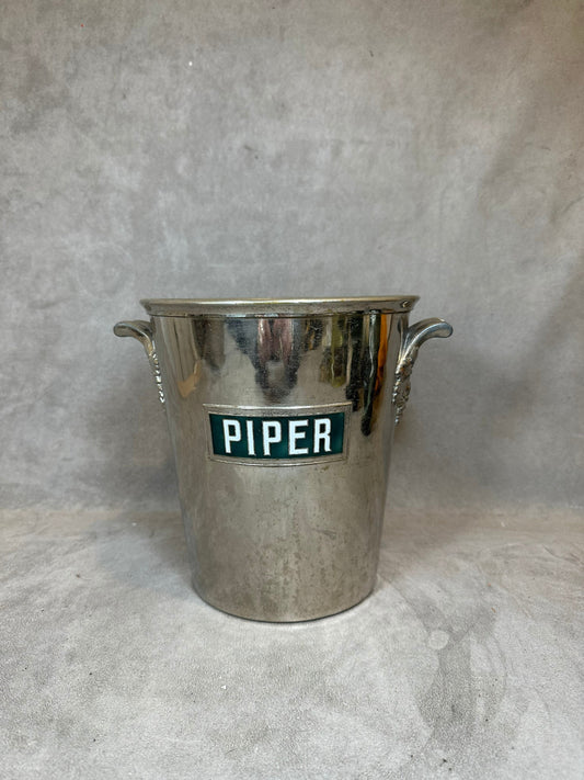 VERY RARE Magnificent Silver Metal Champagne Bucket Piper-Heidsieck Reims Made in France 1940s