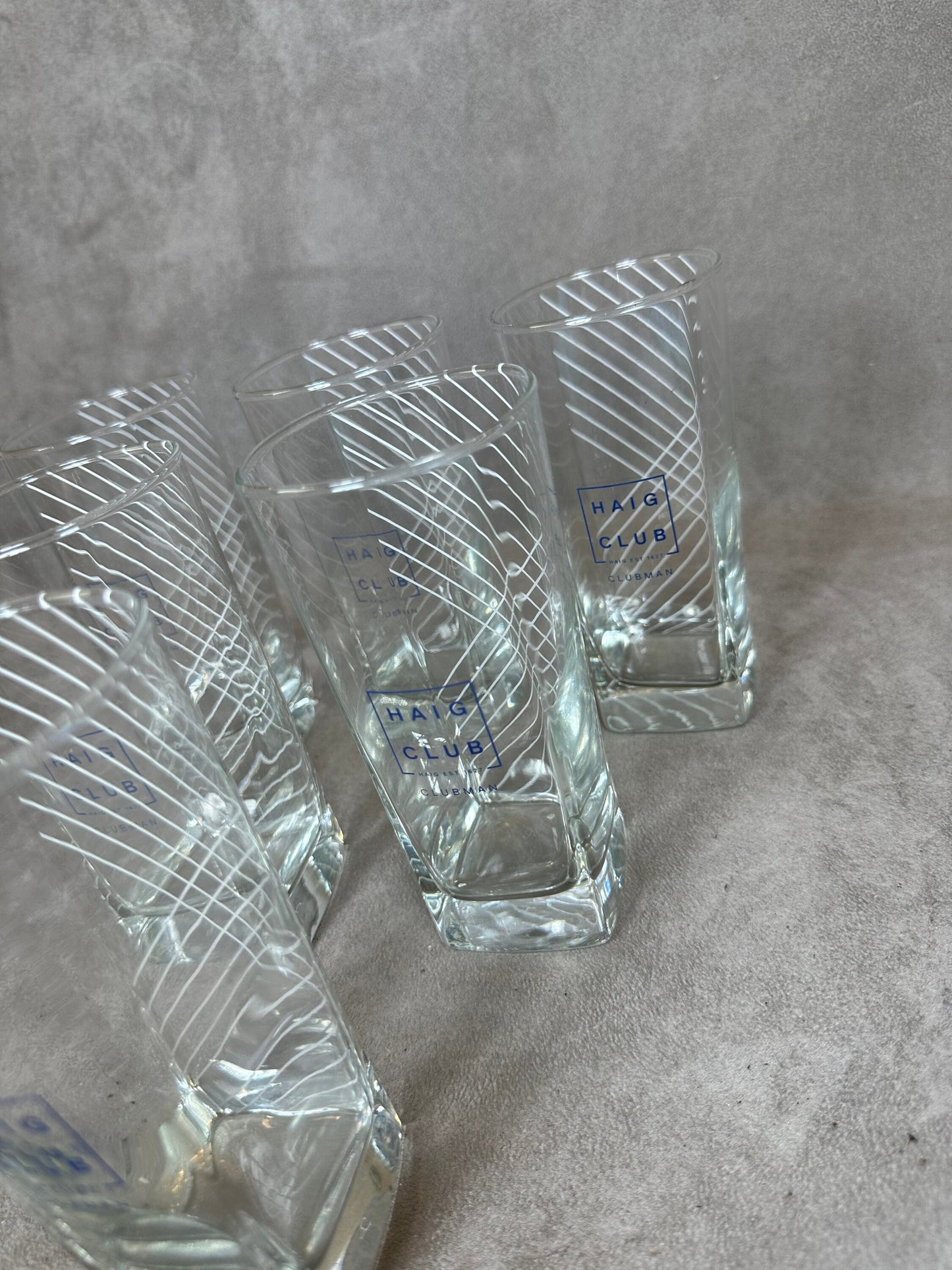 Set of 6 vintage Haig Club whisky glasses
