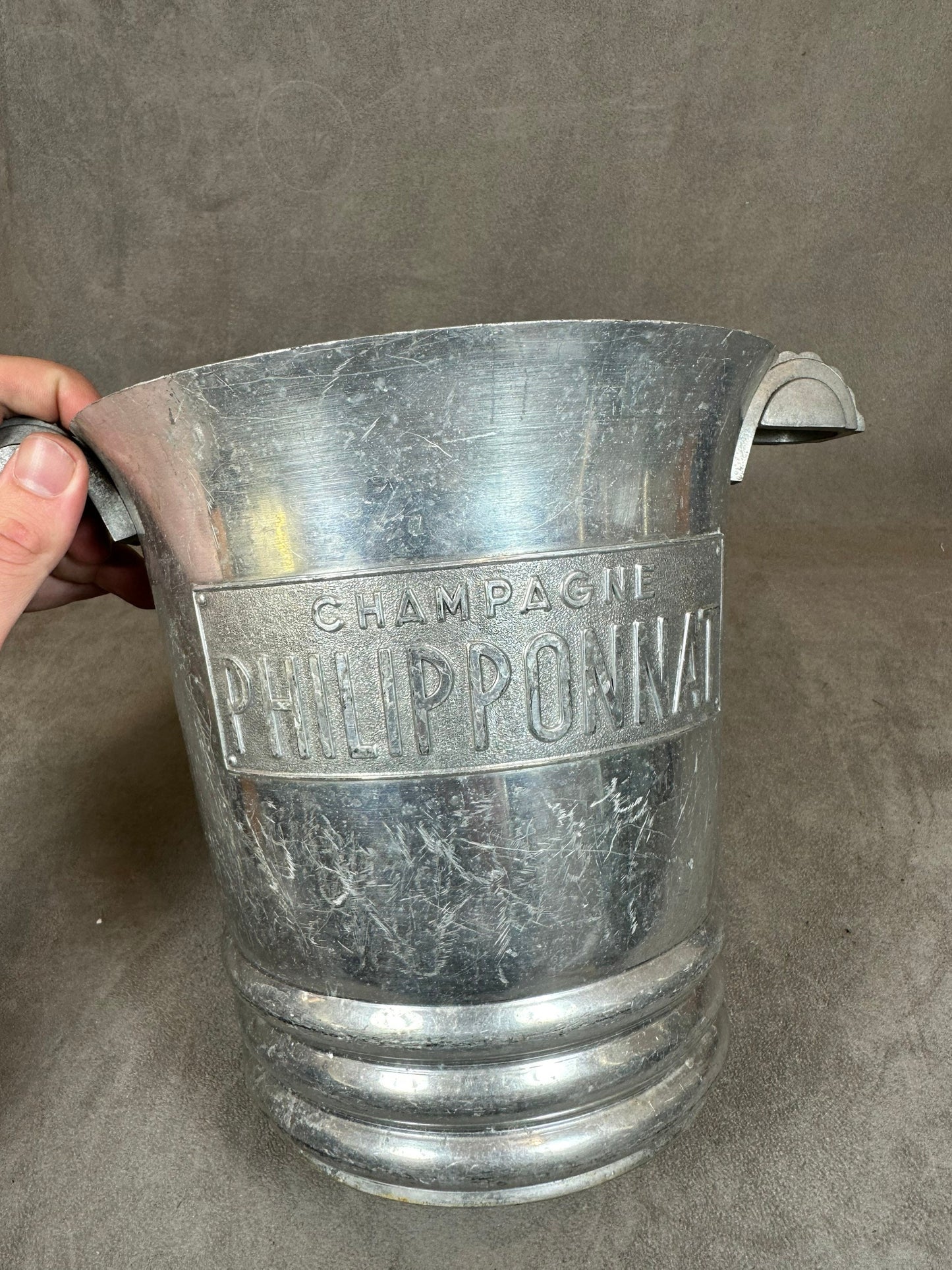 VERY RARE Seau à champagne en aluminium Philipponnat vintage 1930 Argit  Made in France