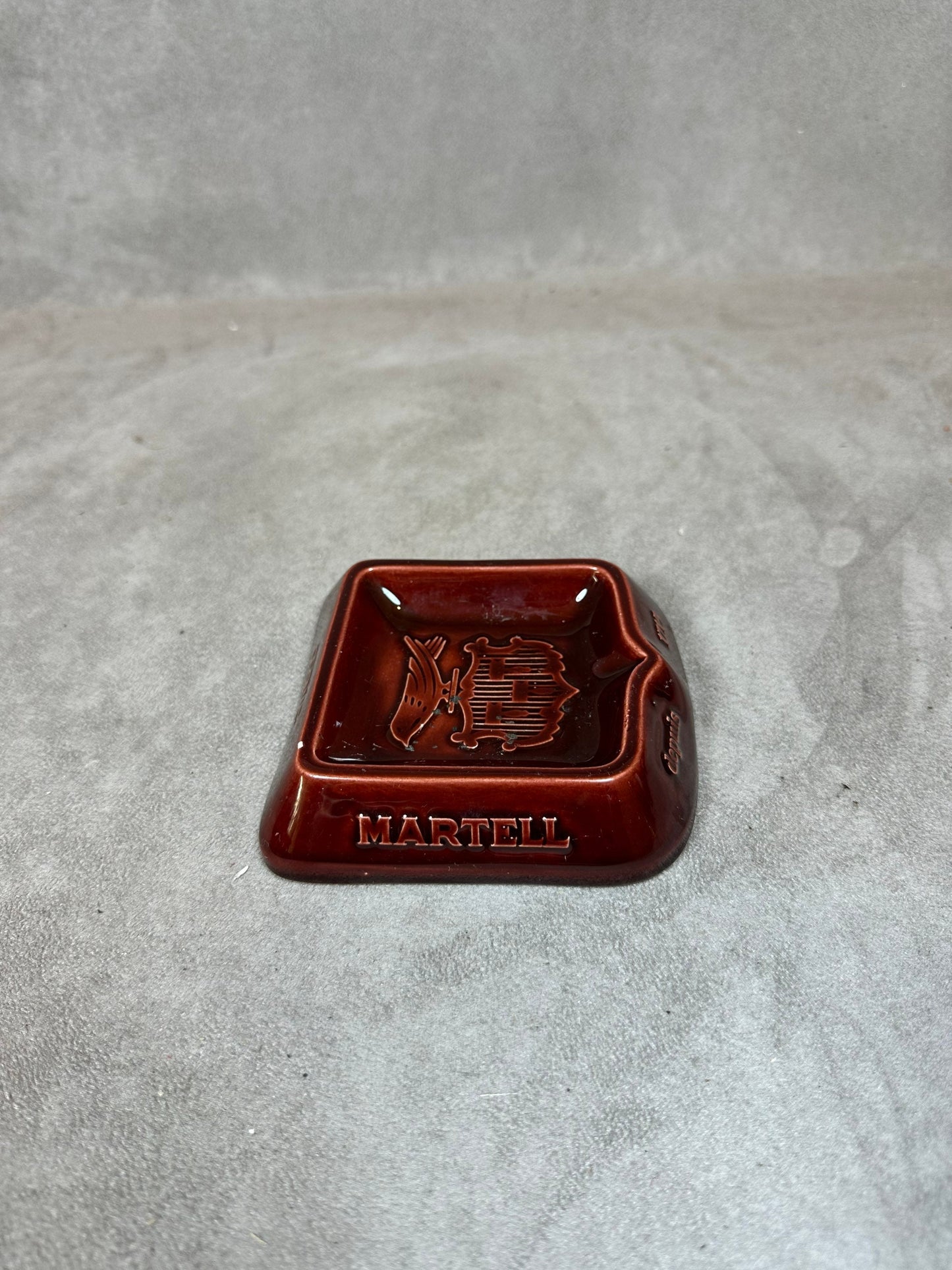 Advertising Ashtray in Earthenware, Cognac Martell, Made in France, Vintage 1980