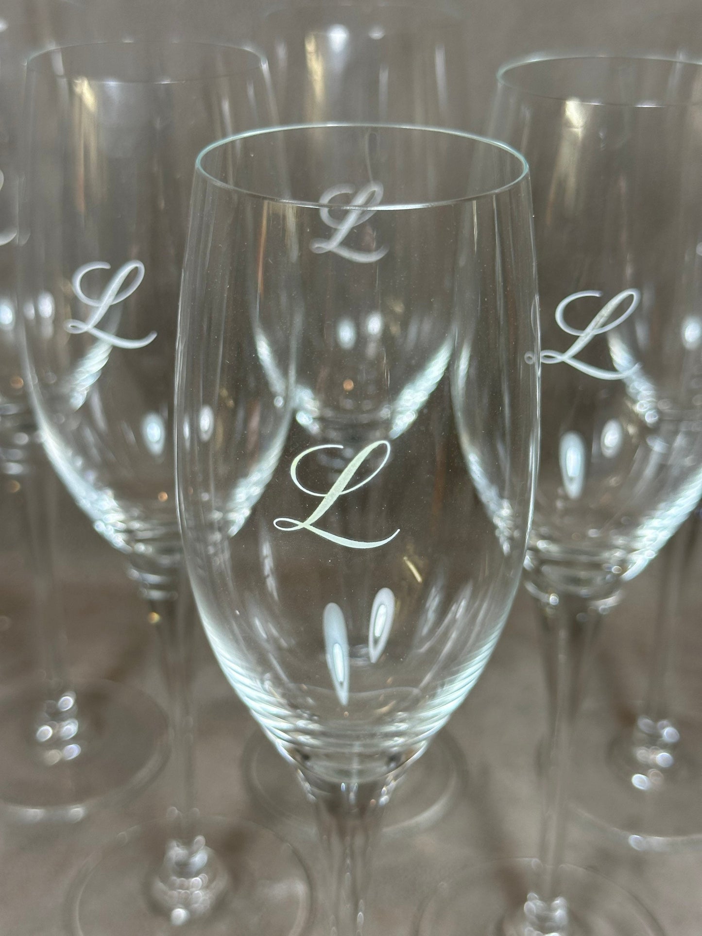 6 Flûtes Reims Champagne Lanson vintage en cristal