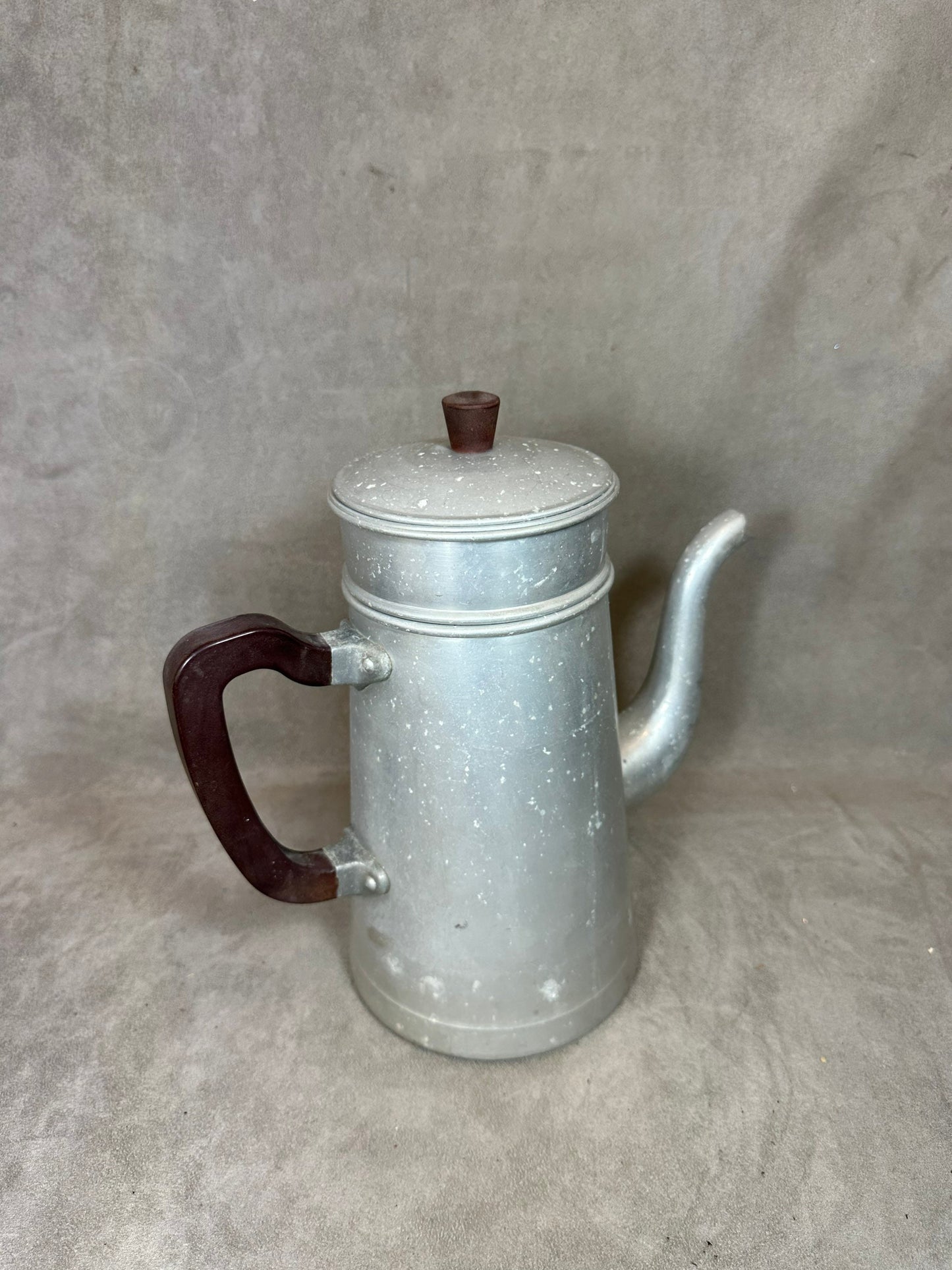 Vintage TOURNUS aluminum coffee maker Made in France 1950
