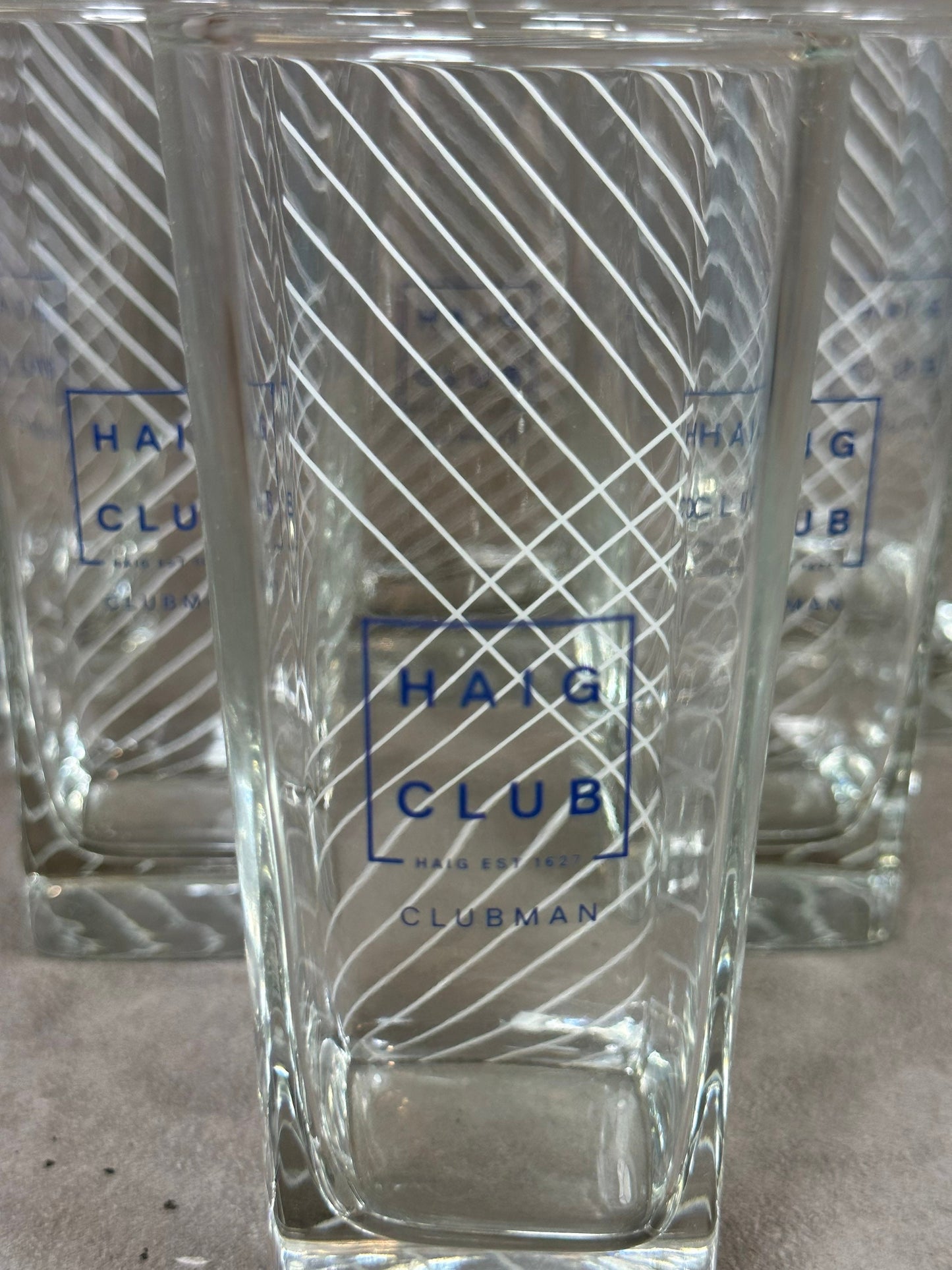 Set of 6 vintage Haig Club whisky glasses