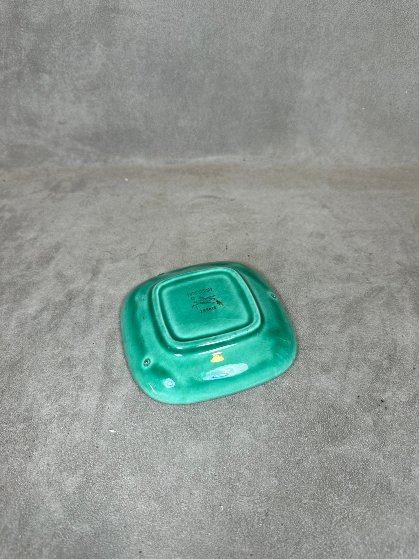 Cendrier vintage Royale Menthol en faience verte vintage faience Longchamp 1960