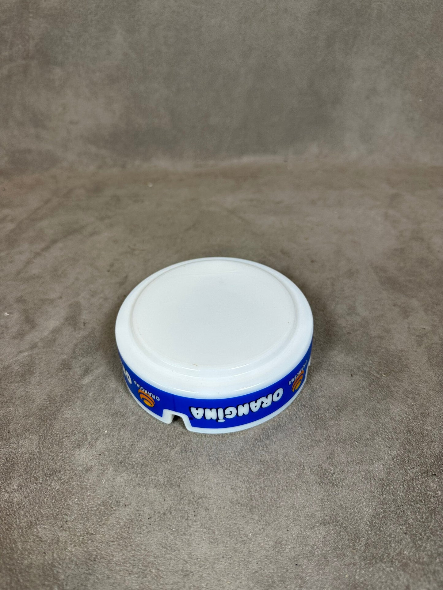 Orangina Vintage White Glass Ashtray Made in France