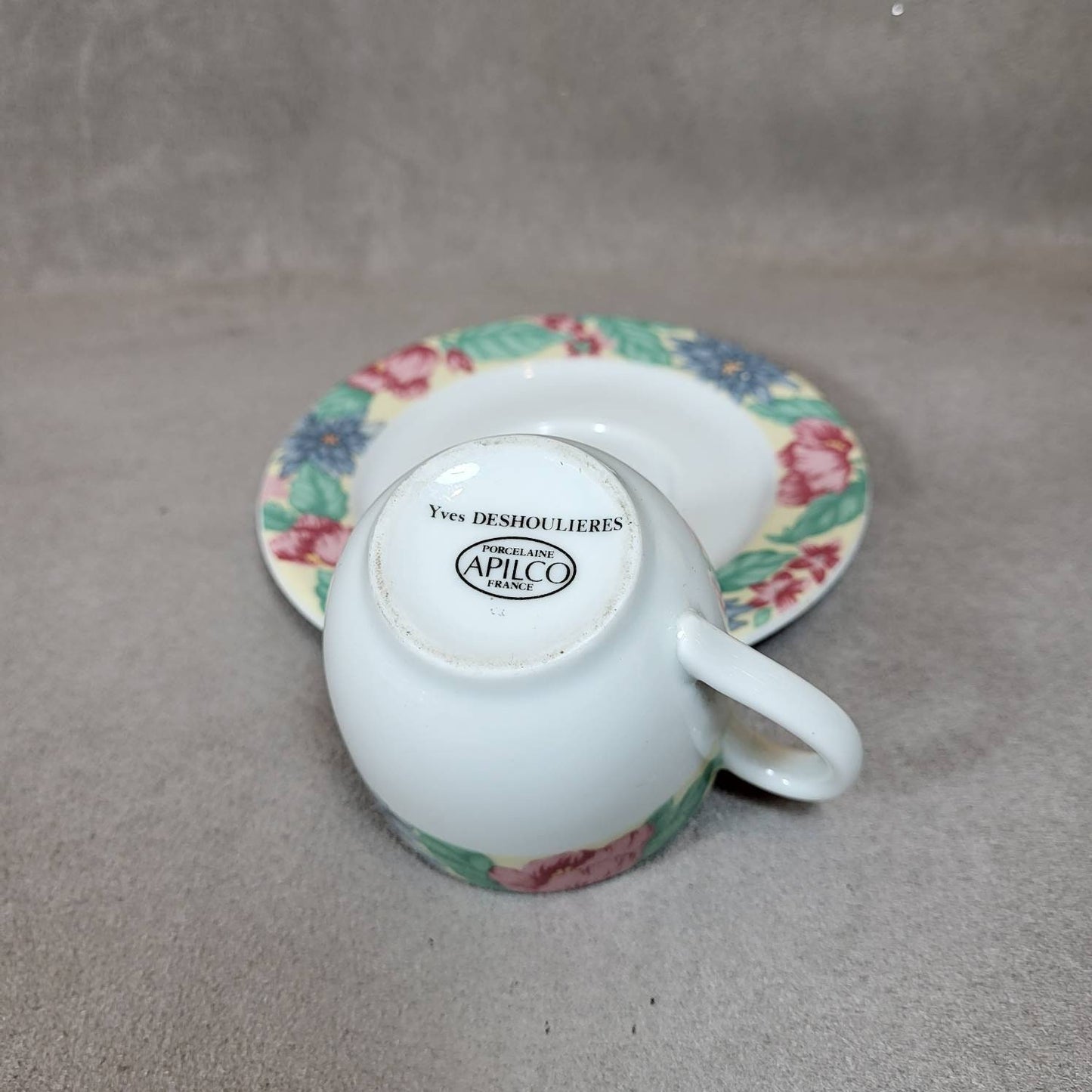 APILCO duo de tasses à expresso en porcelaine Apilco  Made in France  Années 1970