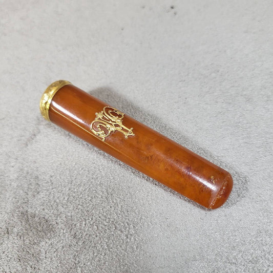 VERY RARE Vintage cigarette holder in amber and solid gold hallmarked 1920