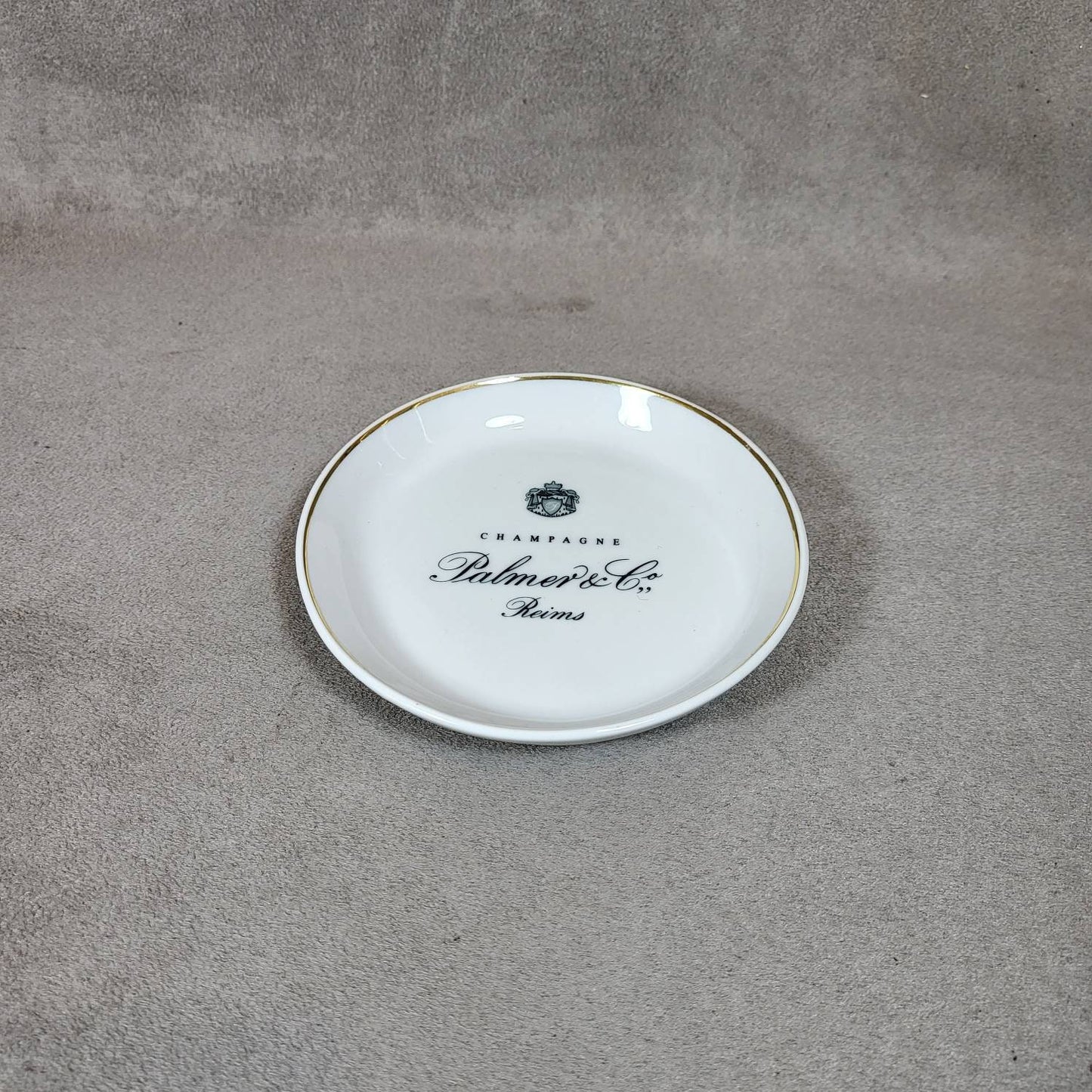 Vintage champagne earthenware advertising ashtray Palmer&amp;co Made in France 1980s