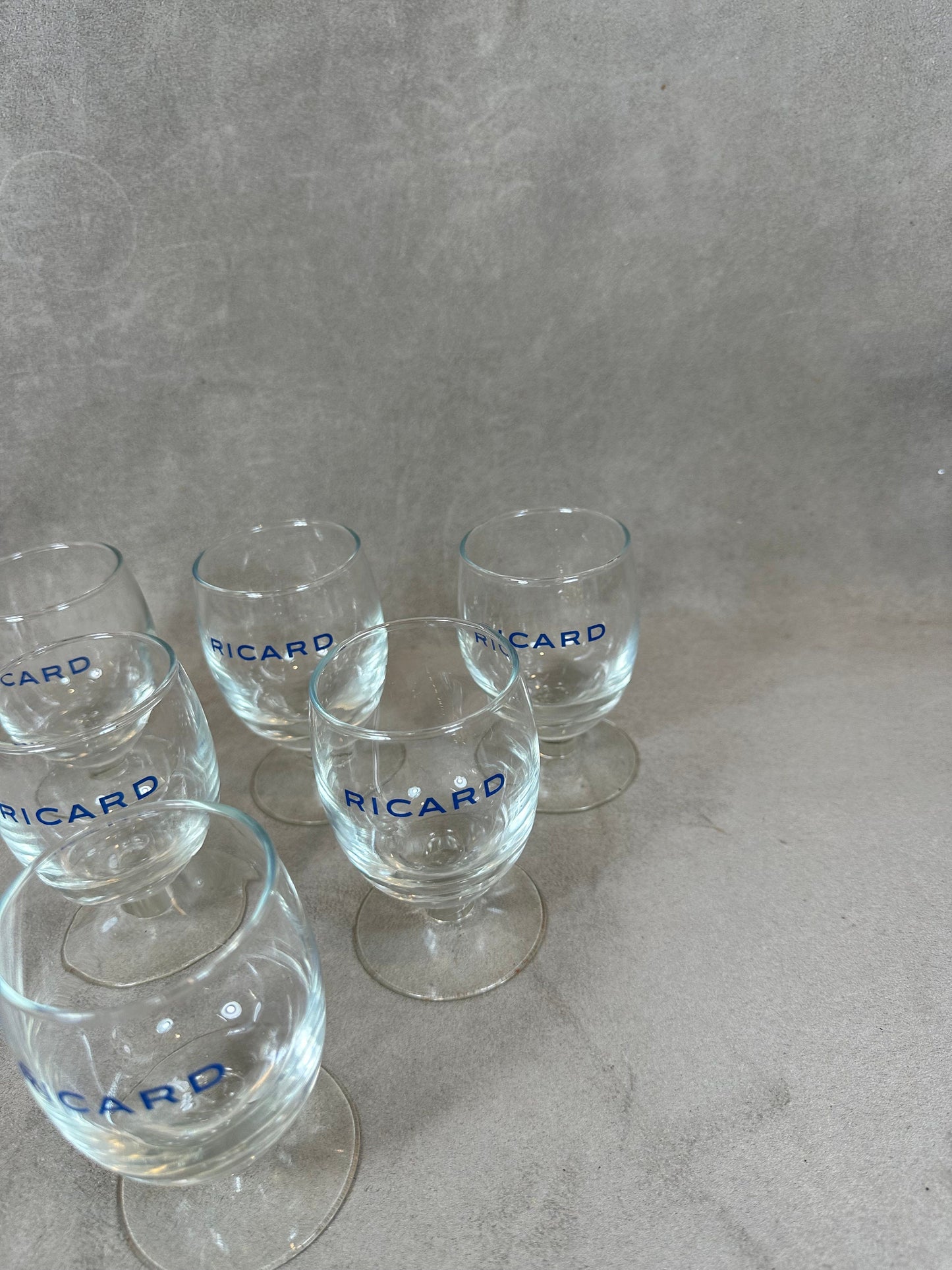 Lot de 6 verres ballon RICARD vintage articles publicitaires | Made in France | Années 1990