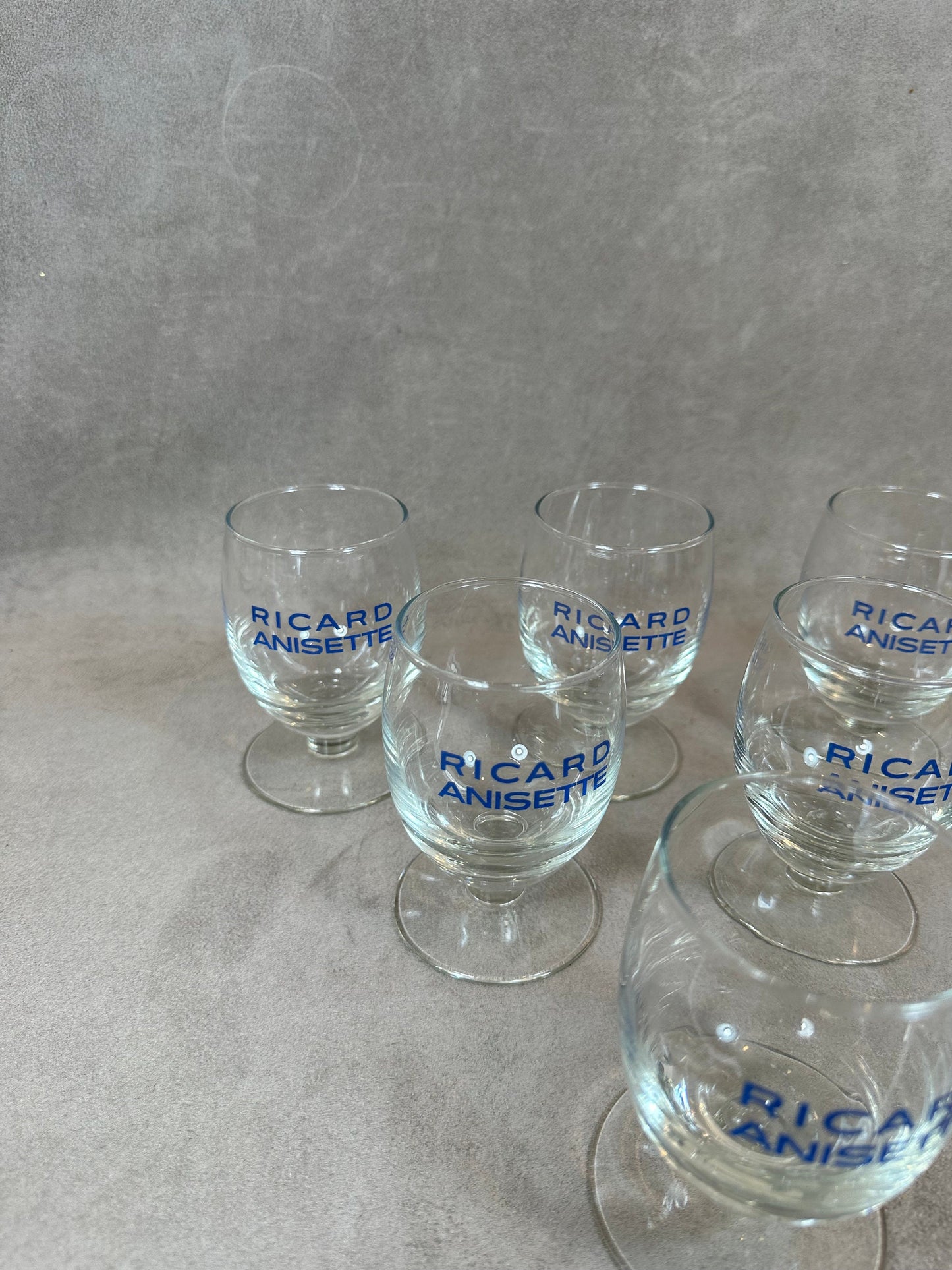 Set of 6 vintage RICARD balloon glasses advertising items | Made in France | 1990s