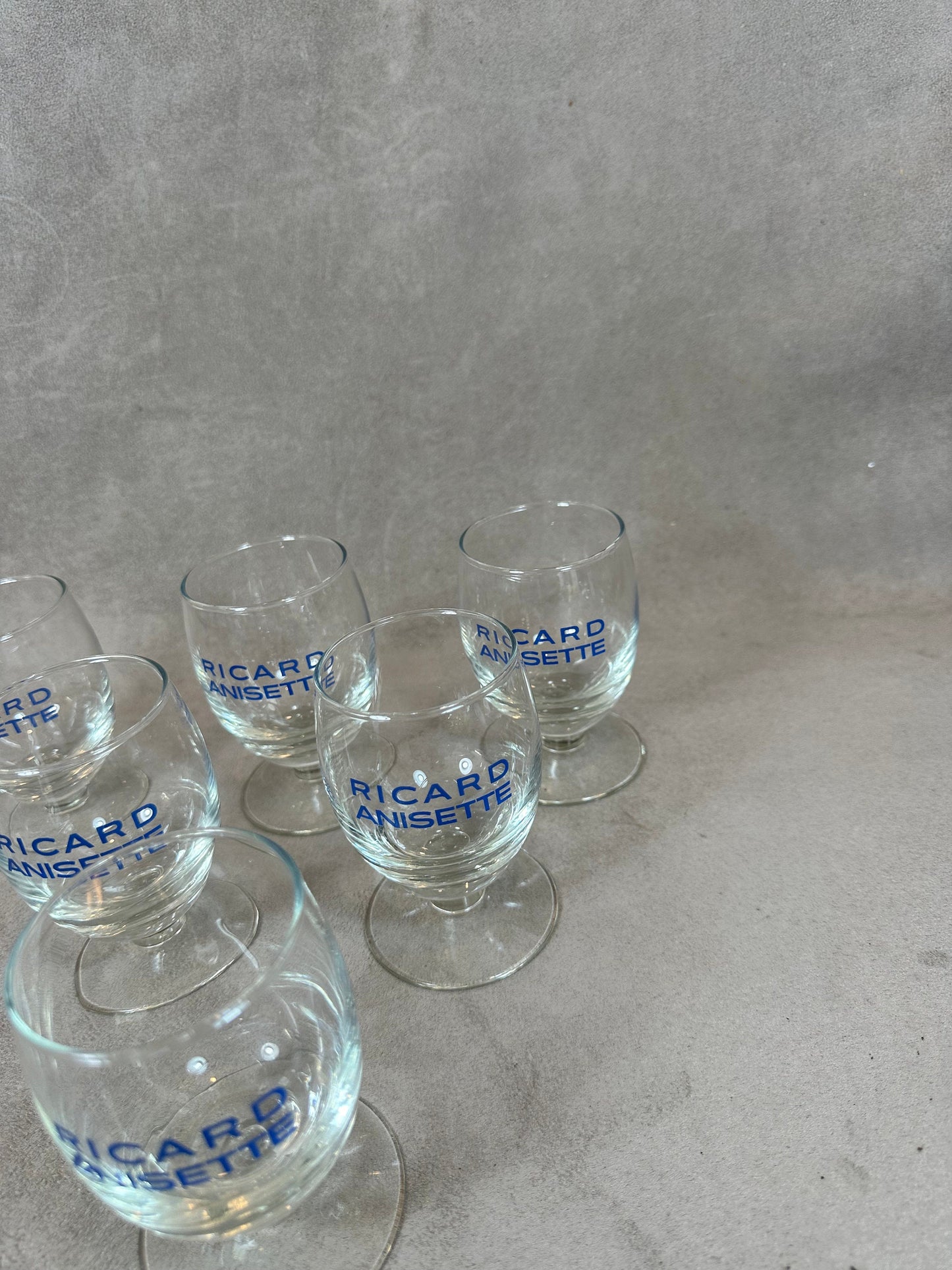 Set of 6 vintage RICARD balloon glasses advertising items | Made in France | 1990s