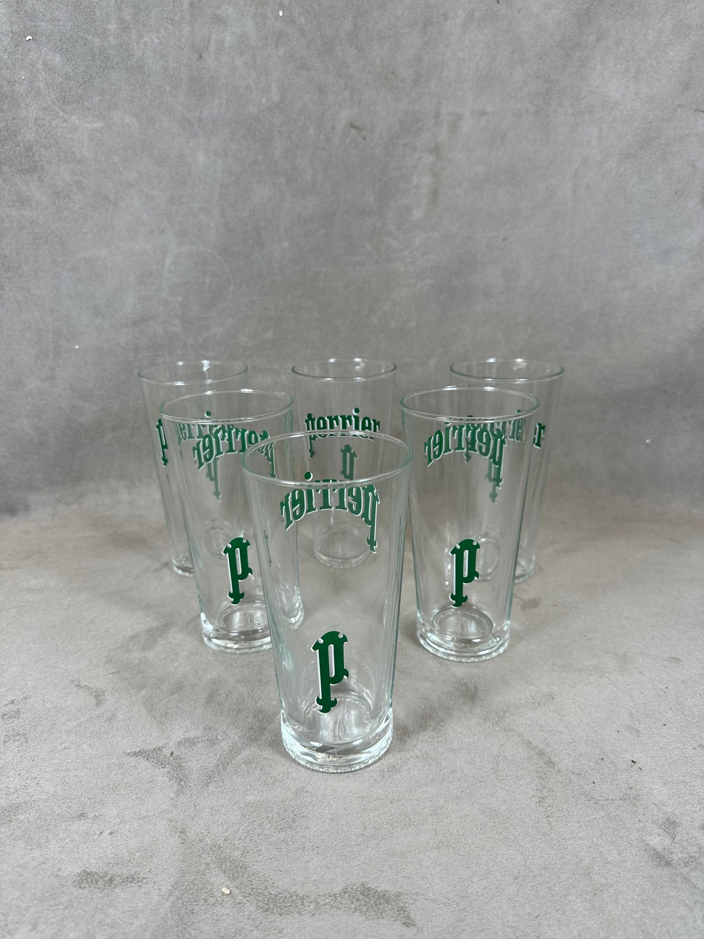 Set Perrier de 6 verres Perrier vintage made in France Années 1980
