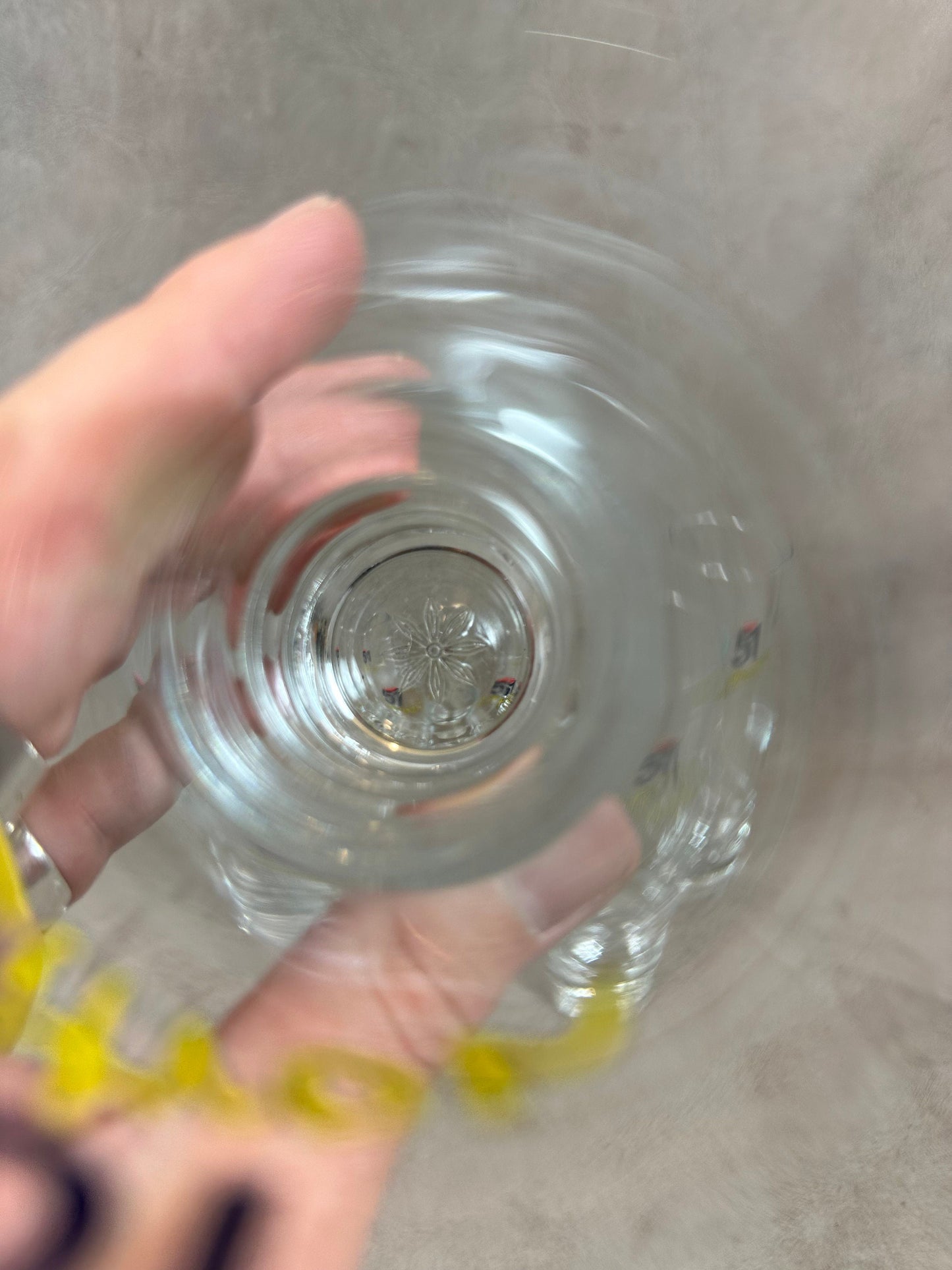 Set of 6 Pastis glasses Pastis 51 Citron in vintage retro glass Made in France 1980s