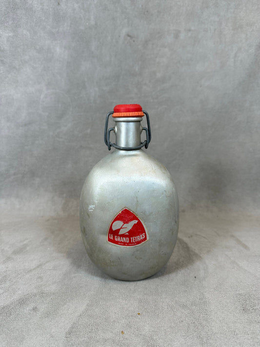 Le Grand Tétras aluminum bottle with vintage mechanical cap, capacity 0.5 liters, Made in France