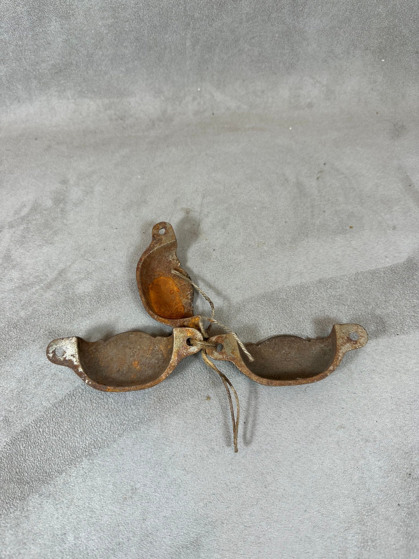 Set of 3 old cast iron furniture handles Made in France 1900