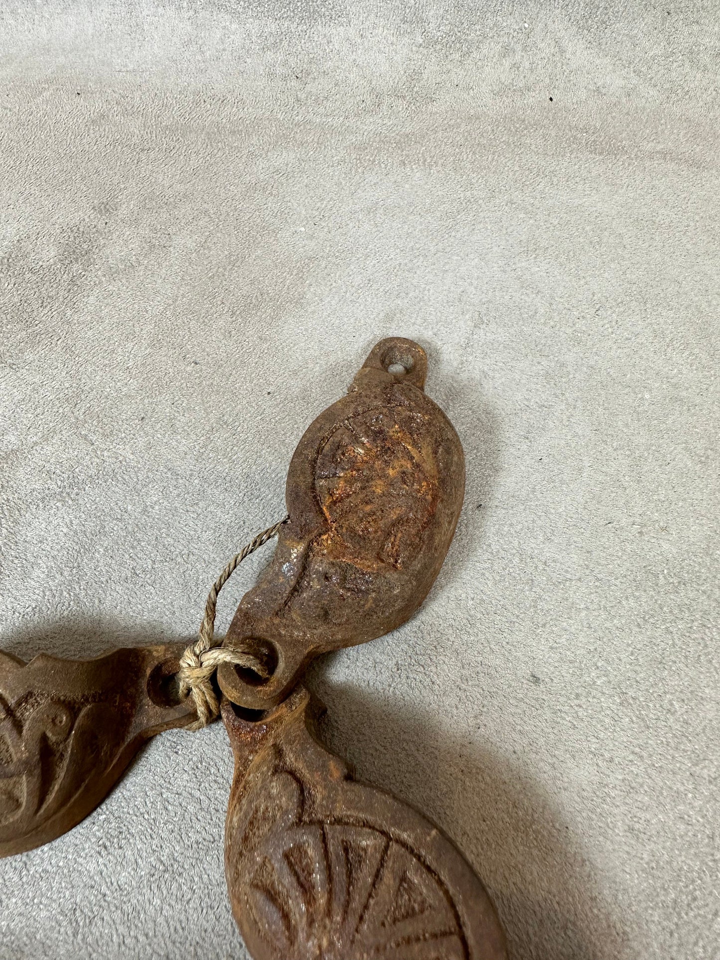 Set of 3 old cast iron furniture handles Made in France 1900