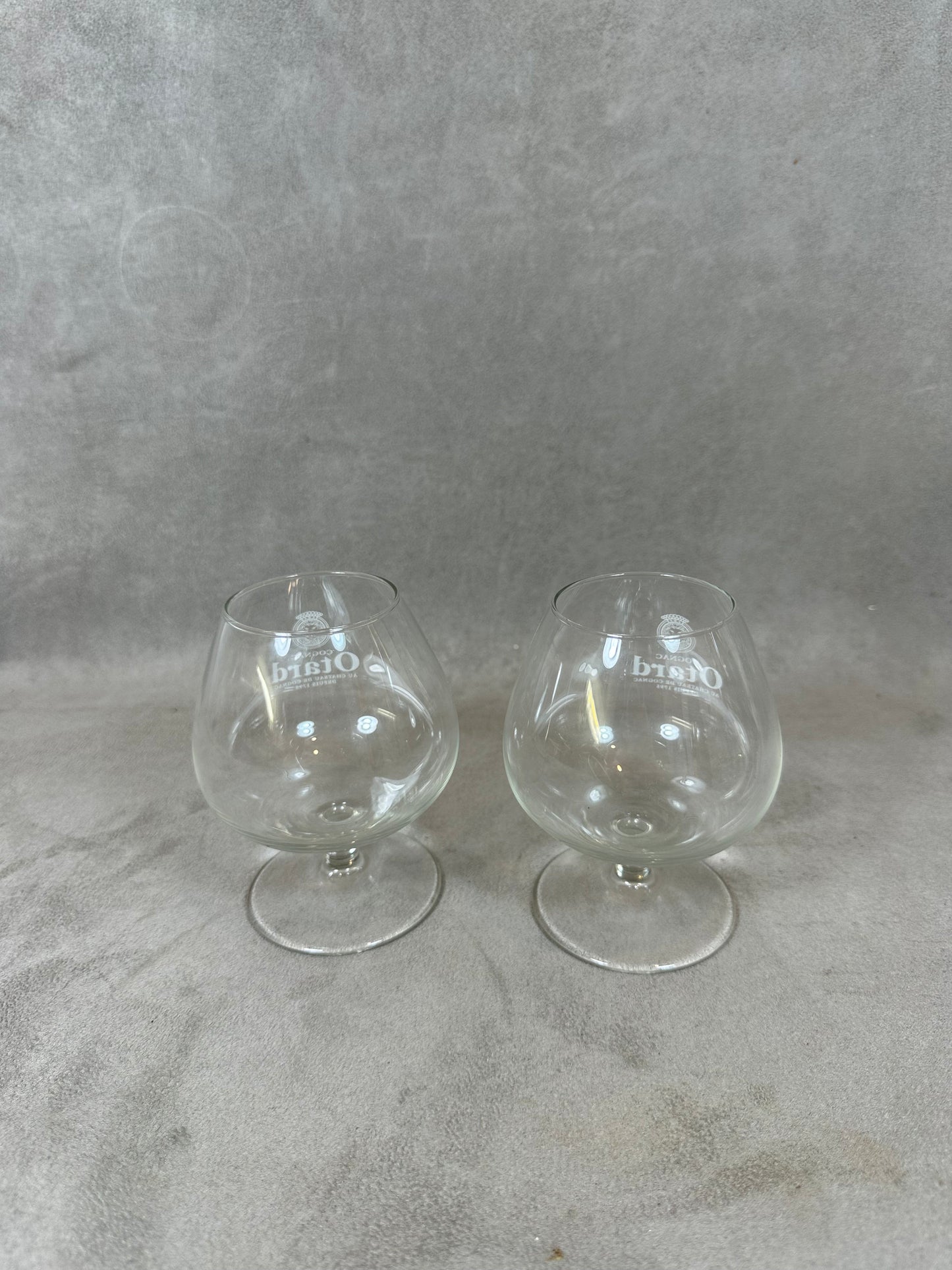 Set of 2 vintage Otard cognac glass cognac glasses made in France 1980