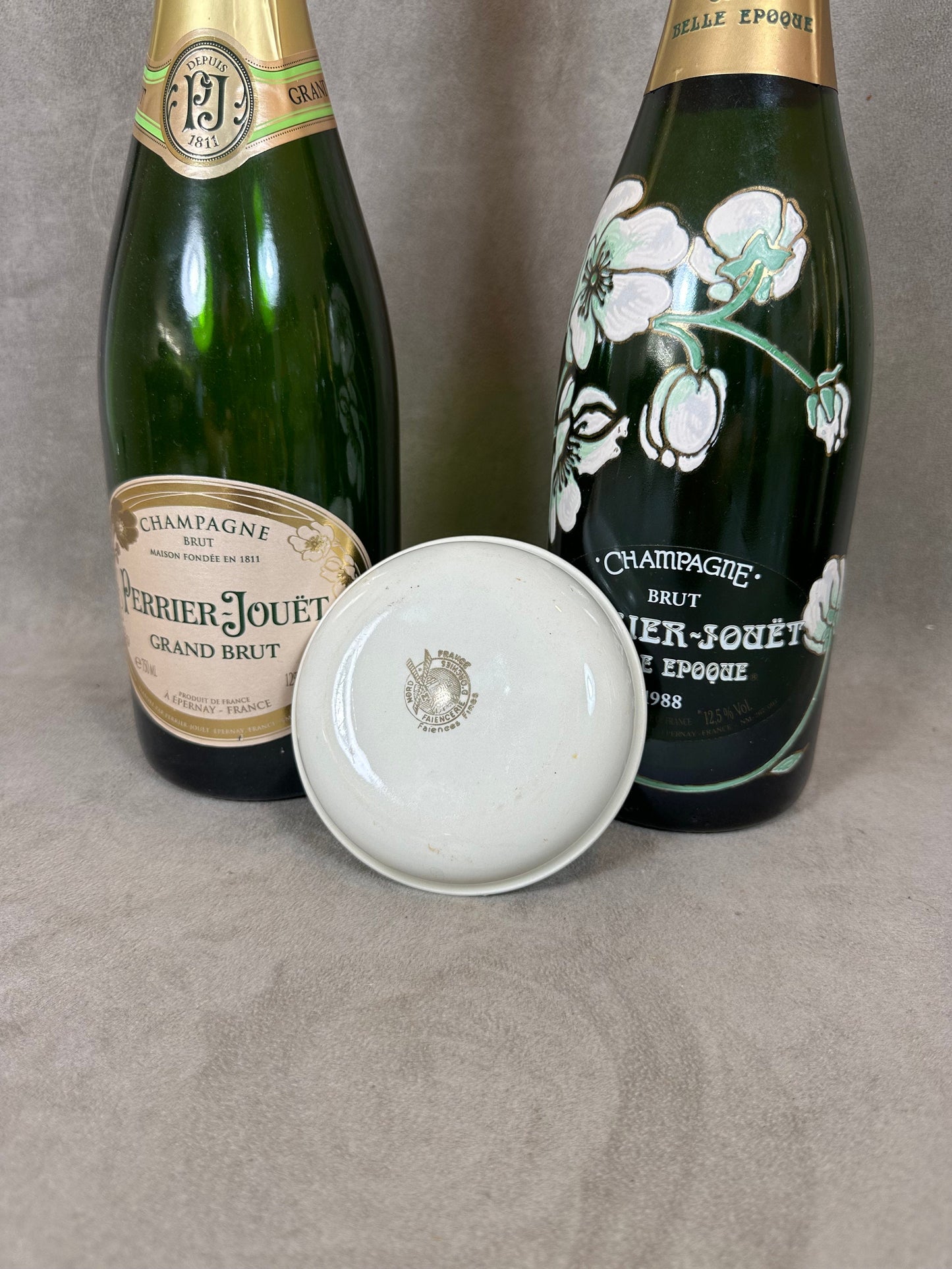 Vintage Perrier-Jouët earthenware ashtray 1960s Made in France