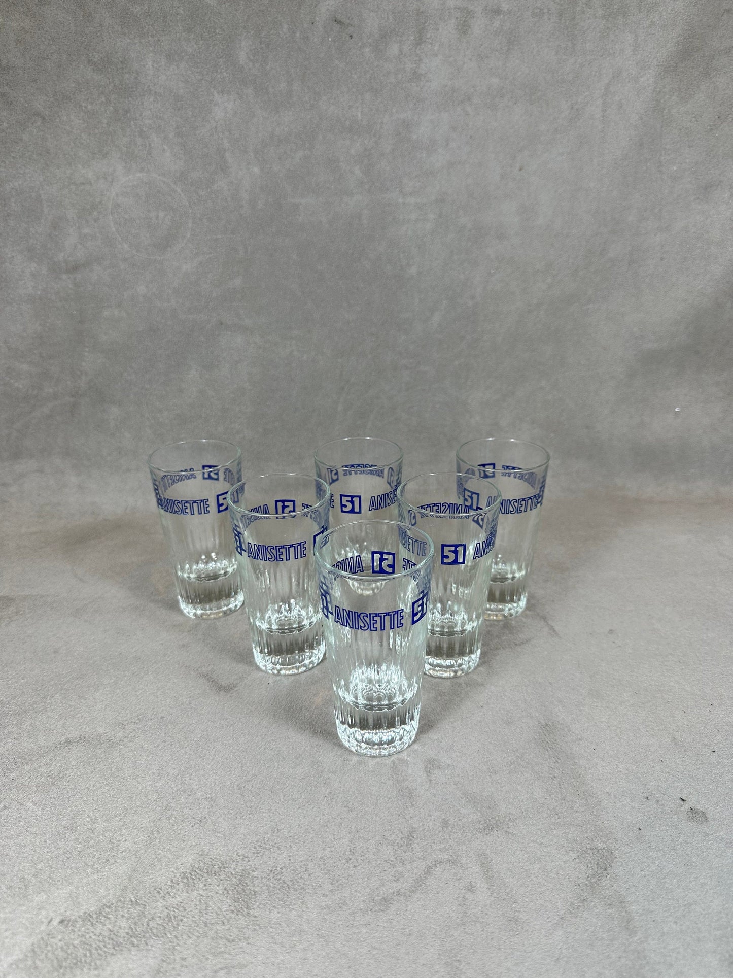 Set of 6 Pastis glasses Pastis 51 in vintage retro glass Made in France 1970s