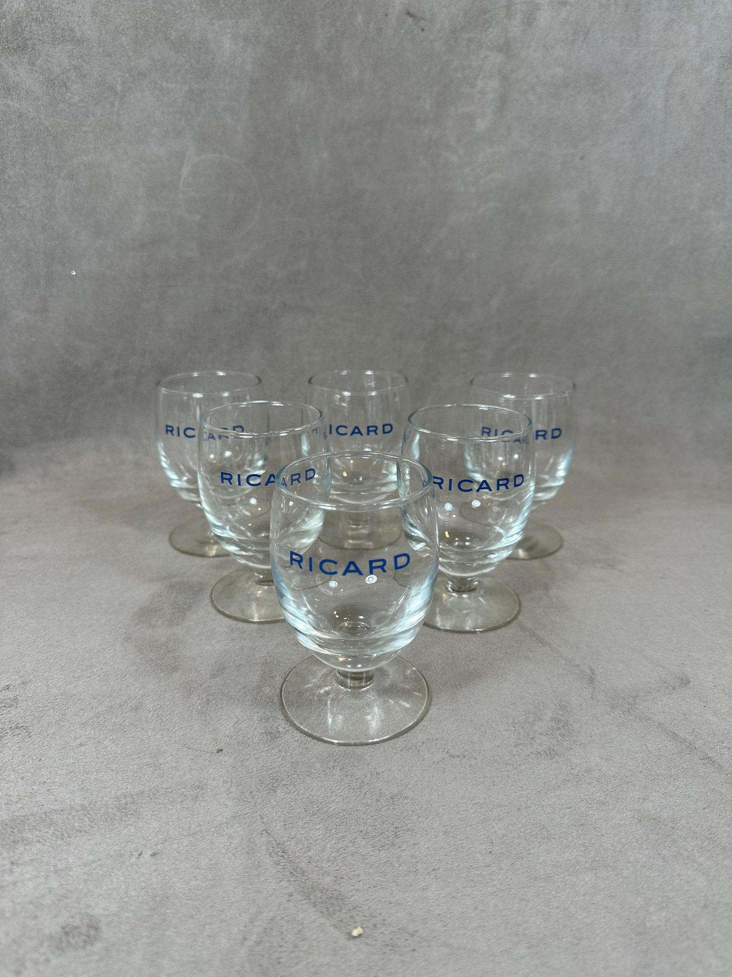 Lot de 6 verres ballon RICARD vintage articles publicitaires | Made in France | Années 1990