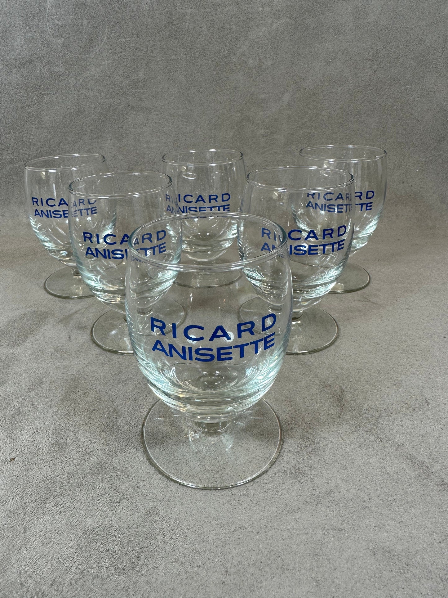 Set of 6 vintage RICARD balloon glasses advertising items | Made in France | 1990s