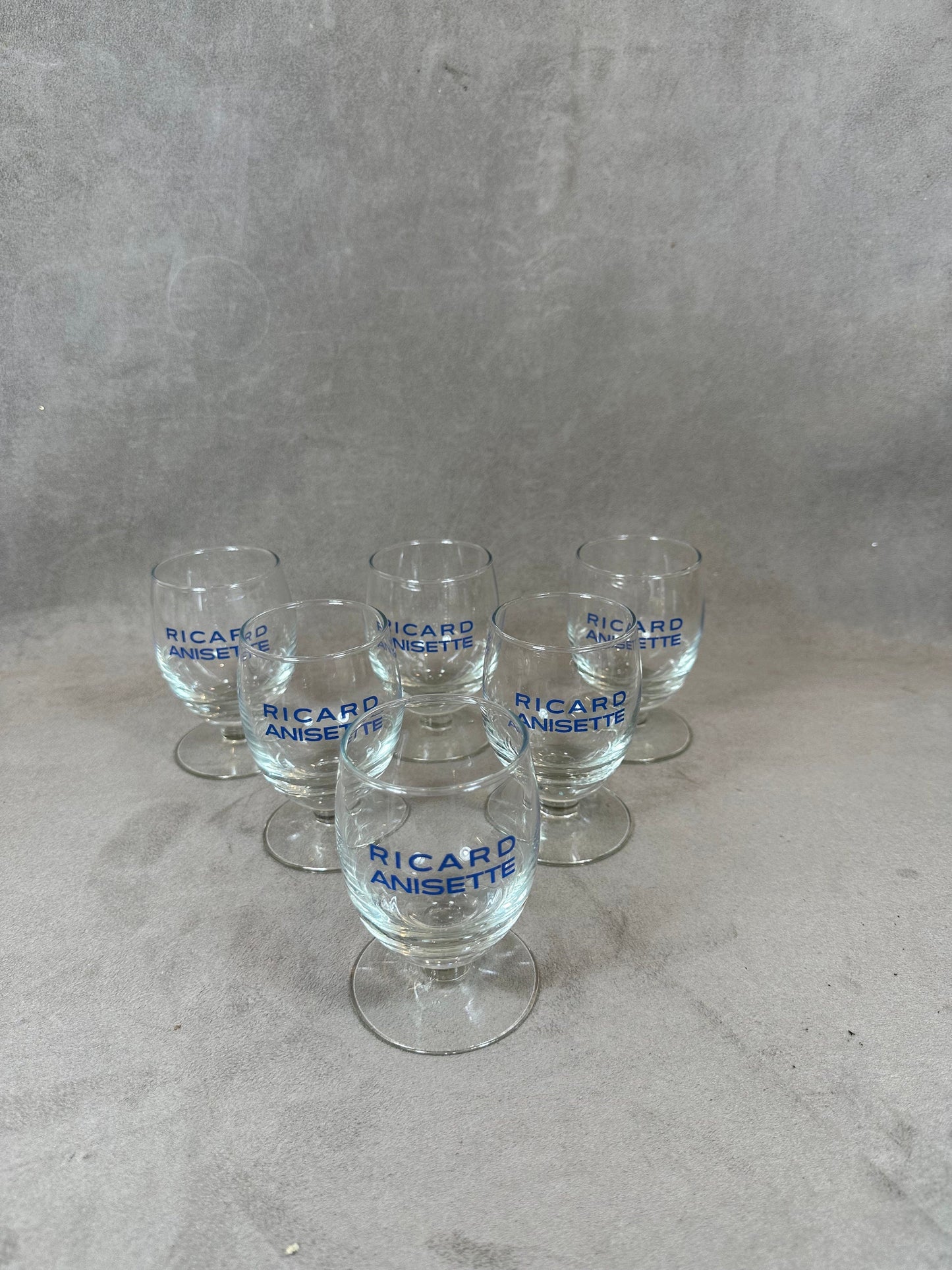 Set of 6 vintage RICARD balloon glasses advertising items | Made in France | 1990s