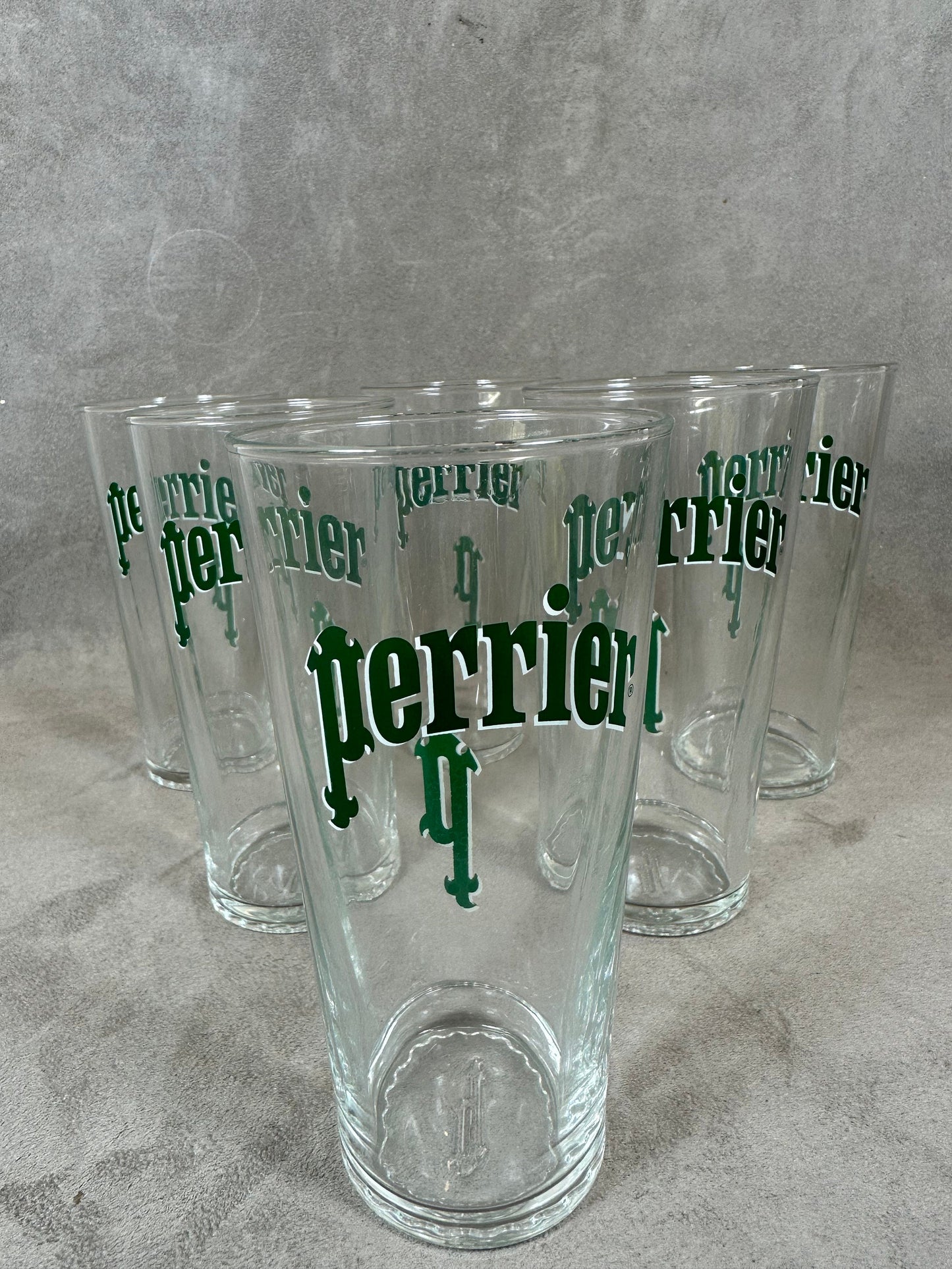 Set Perrier de 6 verres Perrier vintage made in France Années 1980