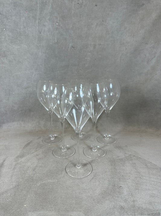 RARE 6 Flûtes Lehmann Reims pour Taittinger collector " L'instant Taittinger" Champagne Taittinger  vintage en cristal