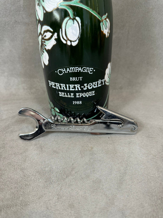 Perrier-Jouët Bottle Opener, Vintage Steel Corkscrew Made in France, Wine Collectors, French Wine