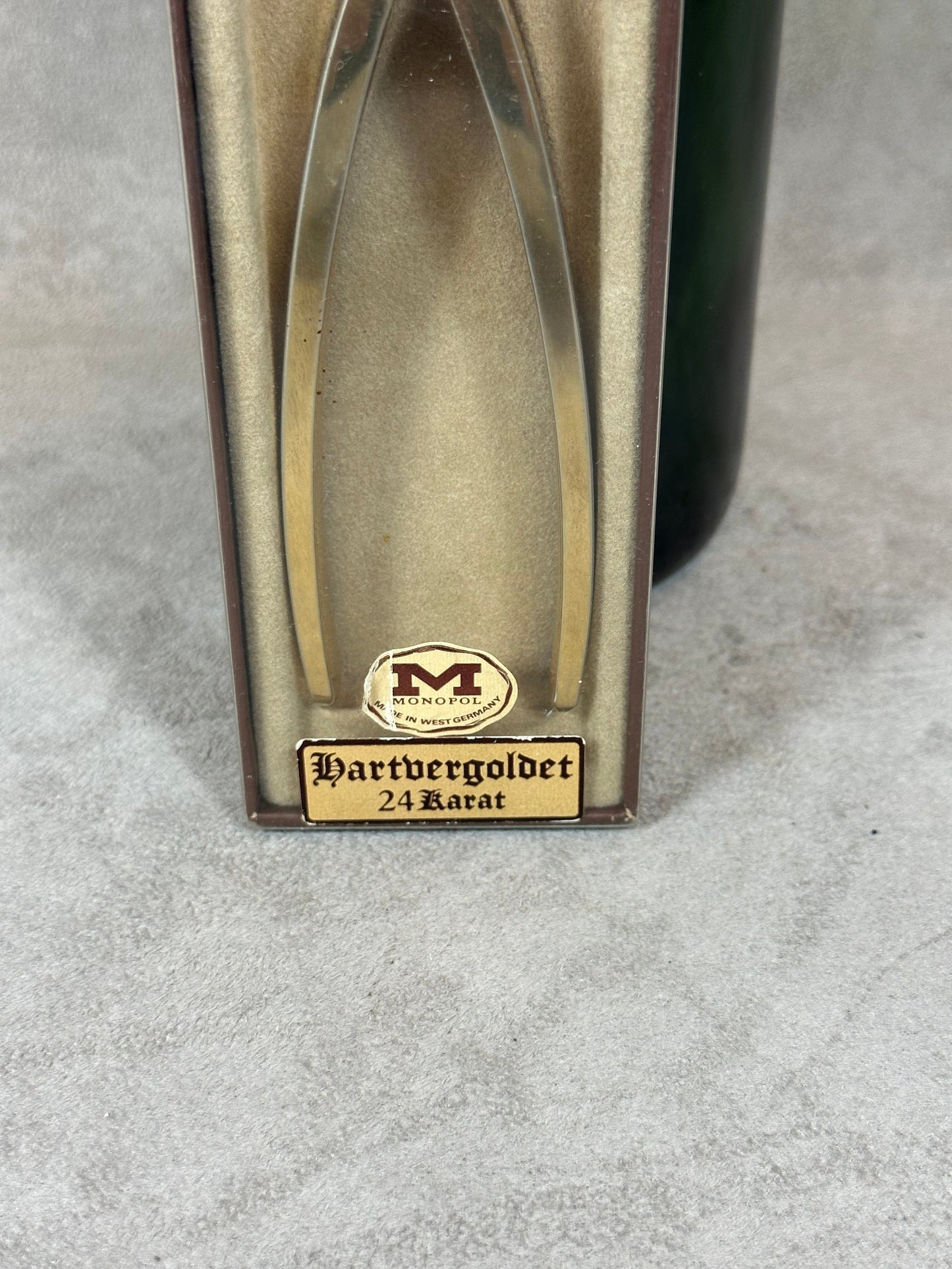 SELTENE 24 Karat vergoldete Champagnerzange, Monopol, Made in West Germany, Vintage 1970