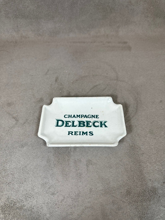 Vintage Delbeck Champagne earthenware ashtray Made in France 1960