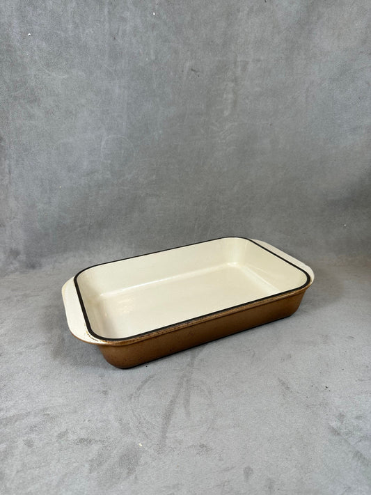 Vintage Le Creuset Cousance Braune Gusseisenschale Made in France 1980er Jahre