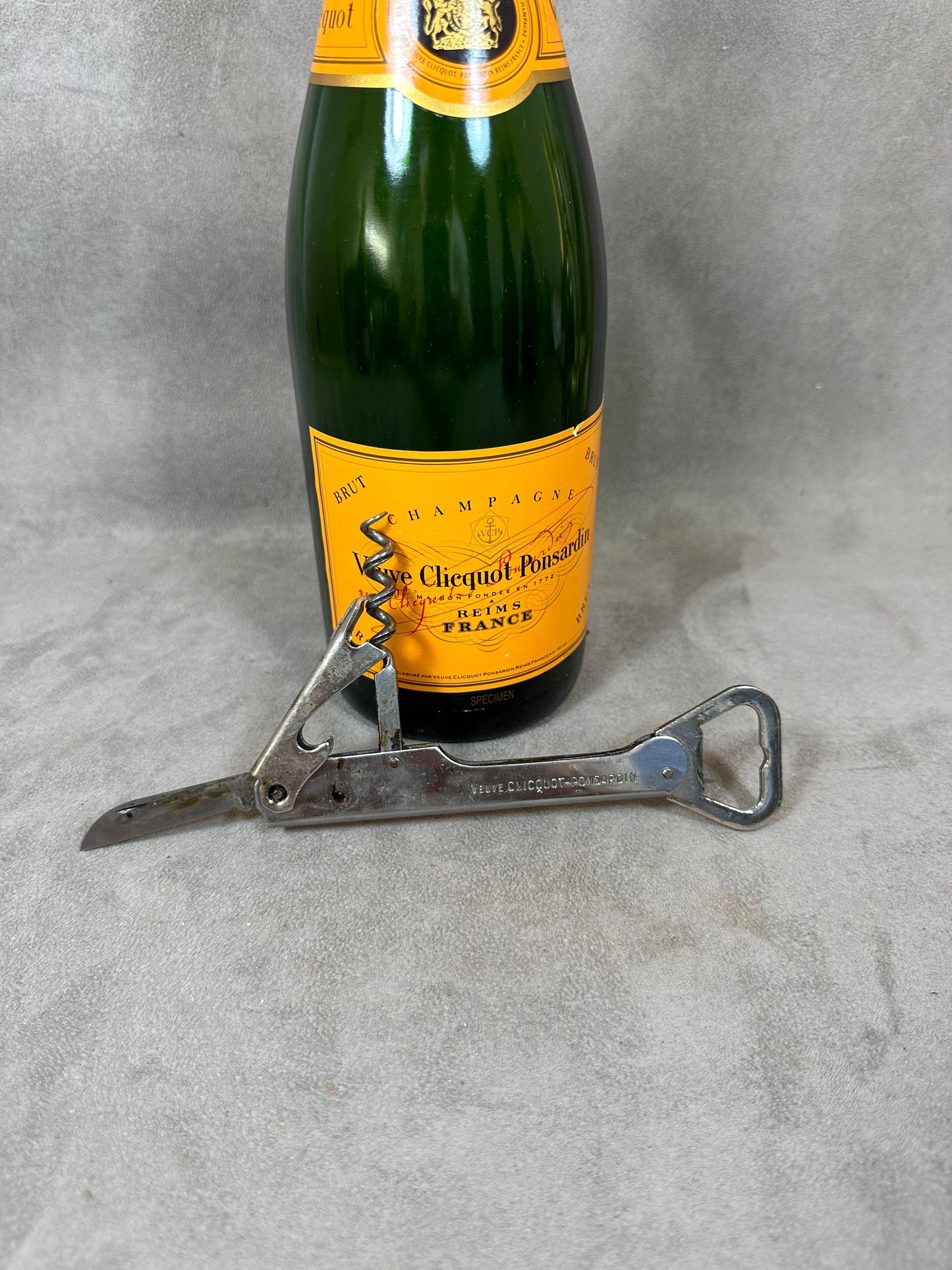 Veuve Clicquot Bottle Opener, Vintage Steel Corkscrew Made in France, Wine Collectors, French Wine