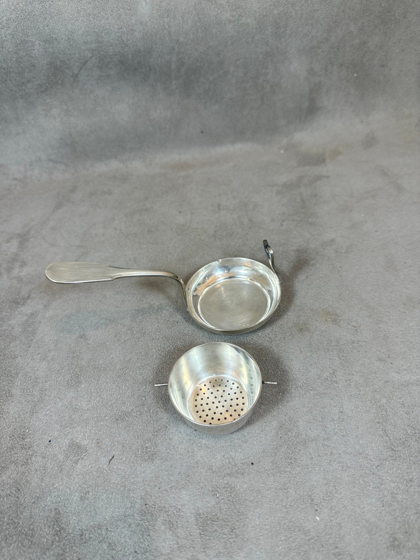 Vintage silver metal tea strainer Made in France