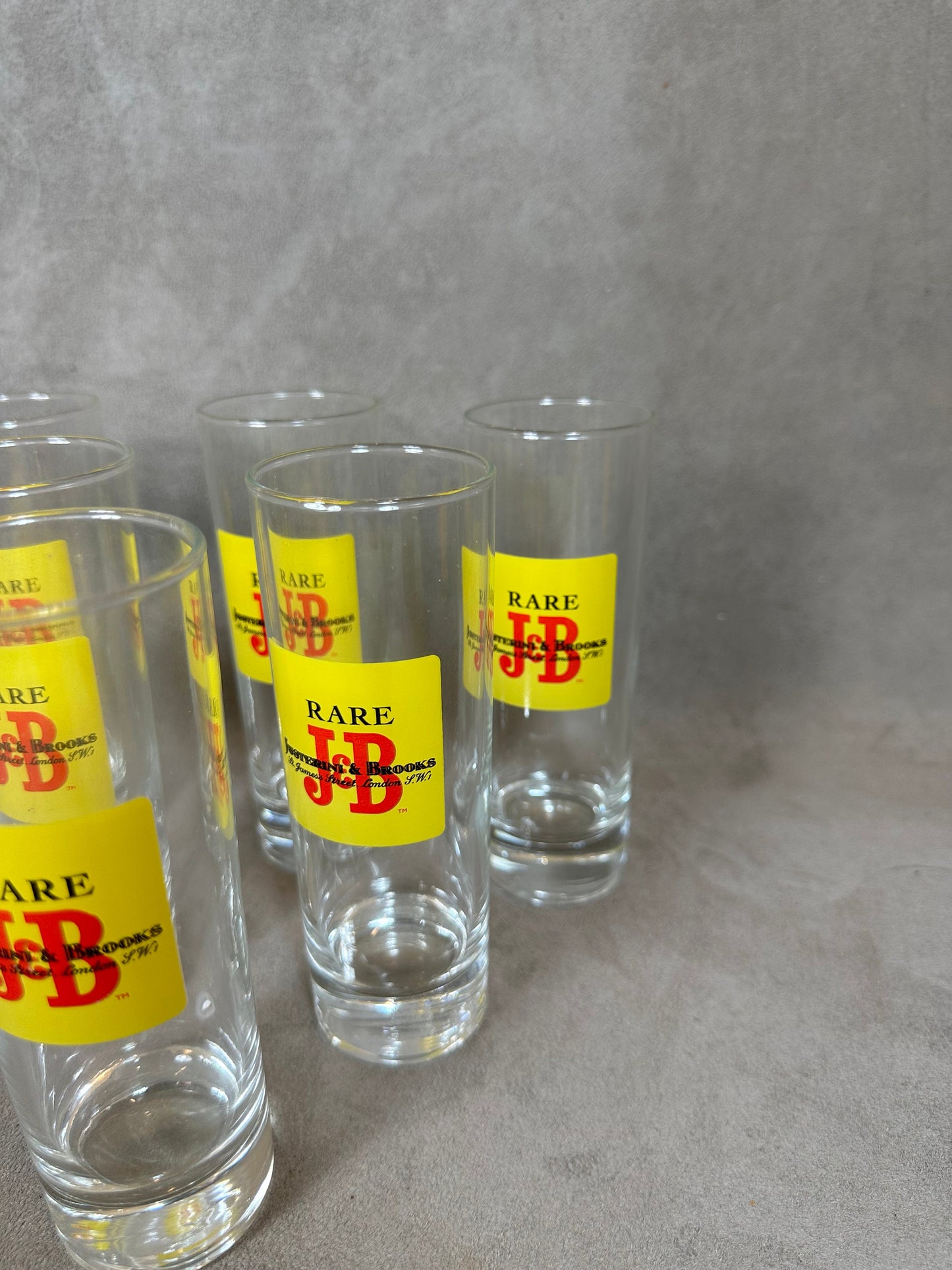 Set of 6 vintage J&amp;B whisky glasses in glass Made in France
