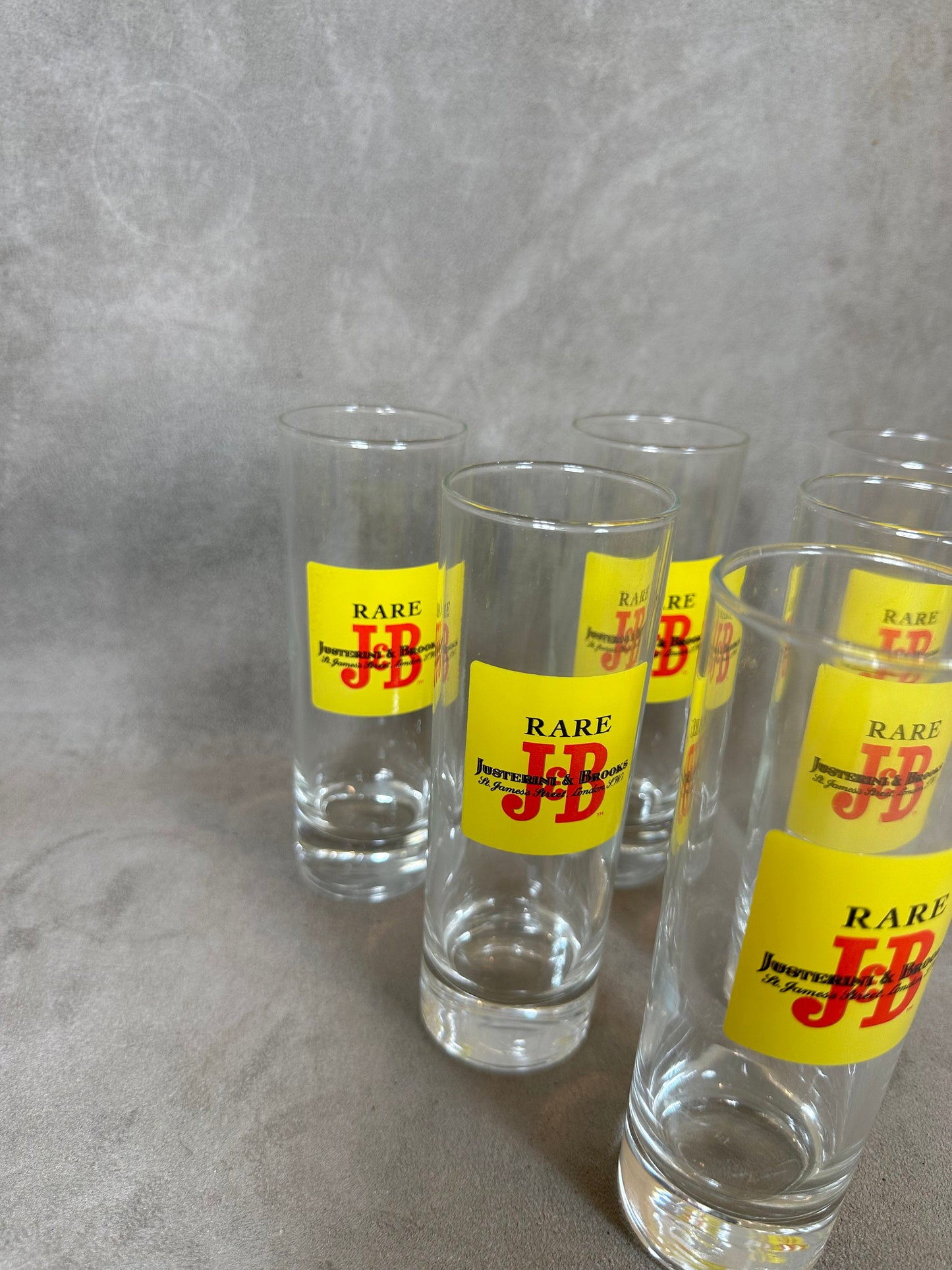 Set of 6 vintage J&amp;B whisky glasses in glass Made in France