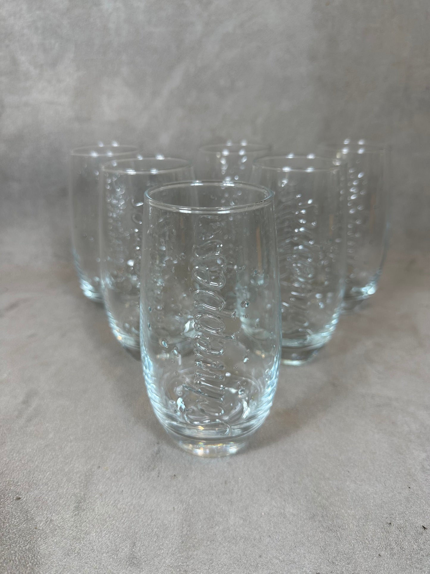 Set Schweppes de 6 verres vintage made in France Années 1980