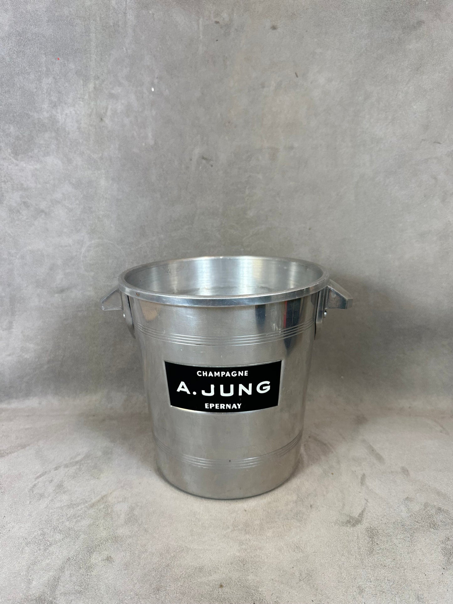 Seau à champagne A.JUNG  Made in France en aluminium  Champagne vintage 1960