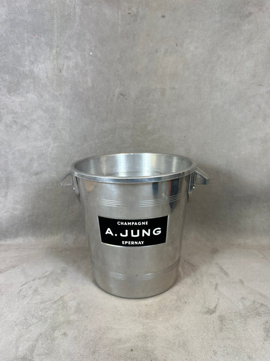Seau à champagne A.JUNG  Made in France en aluminium  Champagne vintage 1960