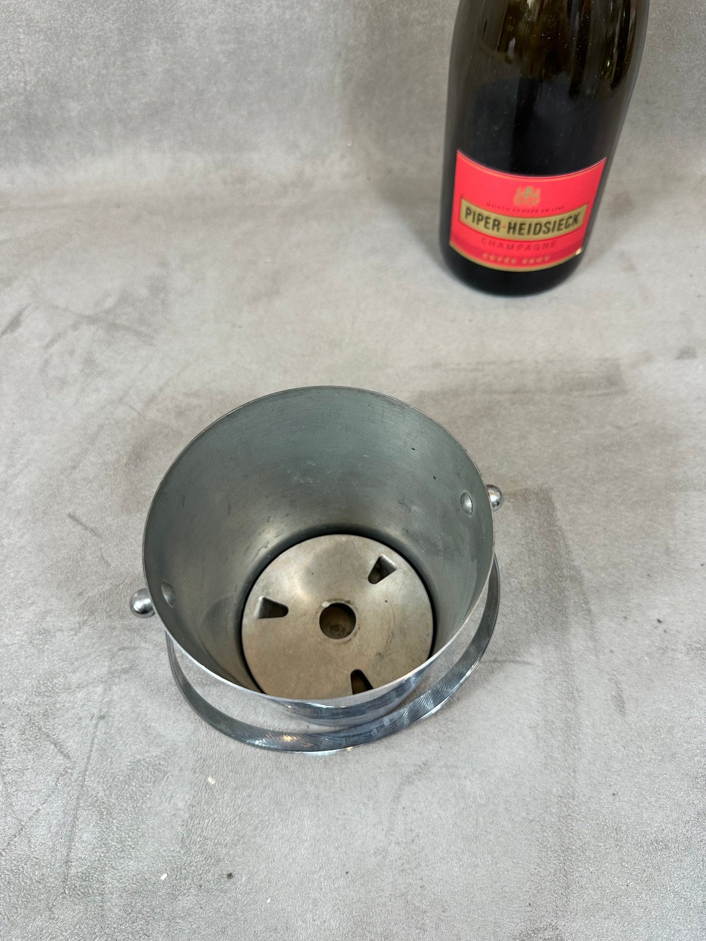 Seau à glaçons en inox par André Leroy  Made in France Années 1970