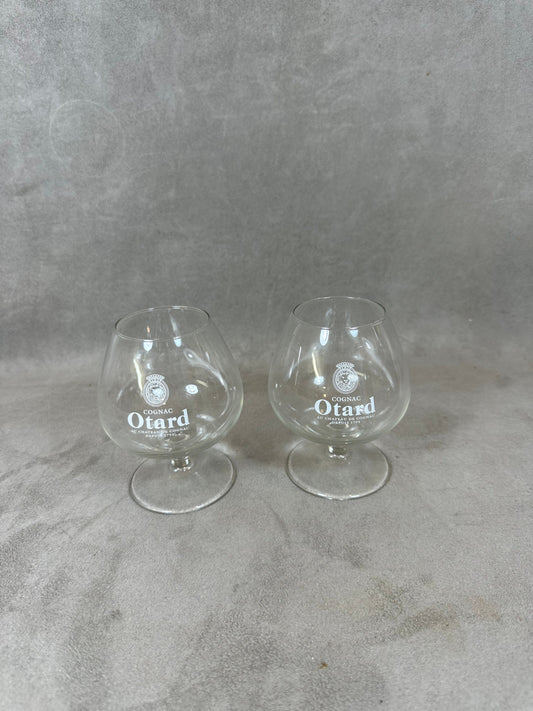 Set of 2 vintage Otard cognac glass cognac glasses made in France 1980