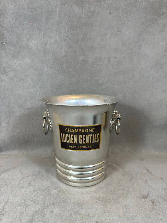 Seau à champagne en aluminium  Champagne Lucien Gentils vintage Made in France