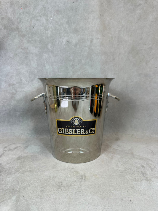 RARE Antique French chrome champagne cooler, Made for Champagne GIESLER &amp; Co in AVIZE.