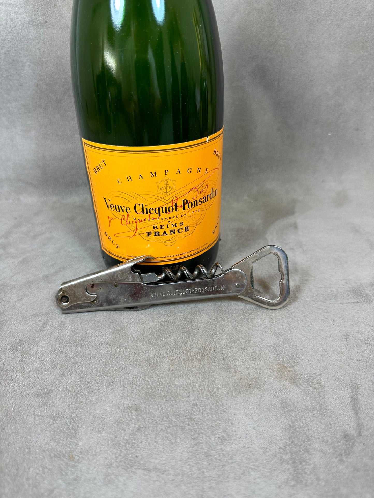 Veuve Clicquot Bottle Opener, Vintage Steel Corkscrew Made in France, Wine Collectors, French Wine