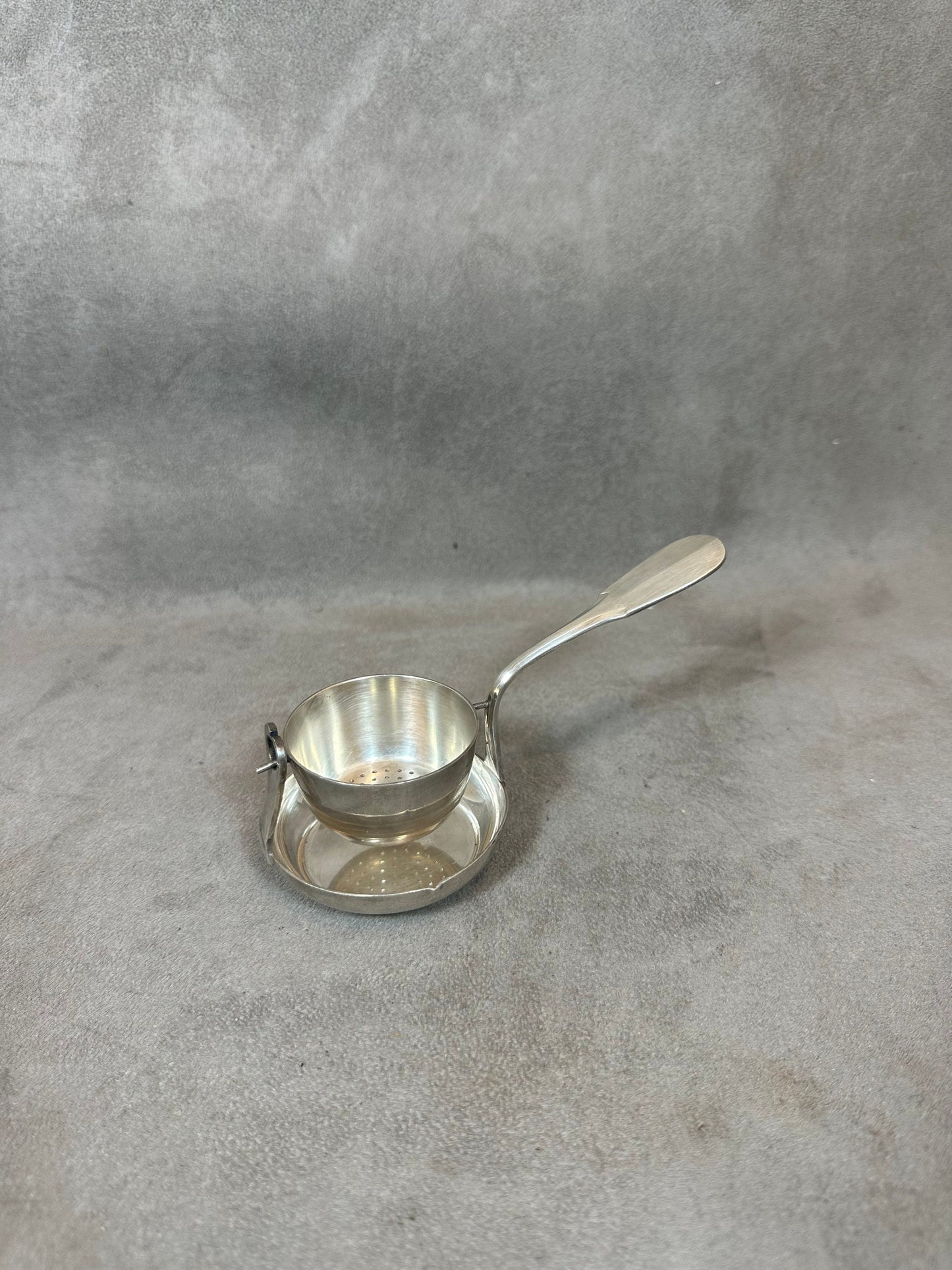 Vintage silver metal tea strainer Made in France